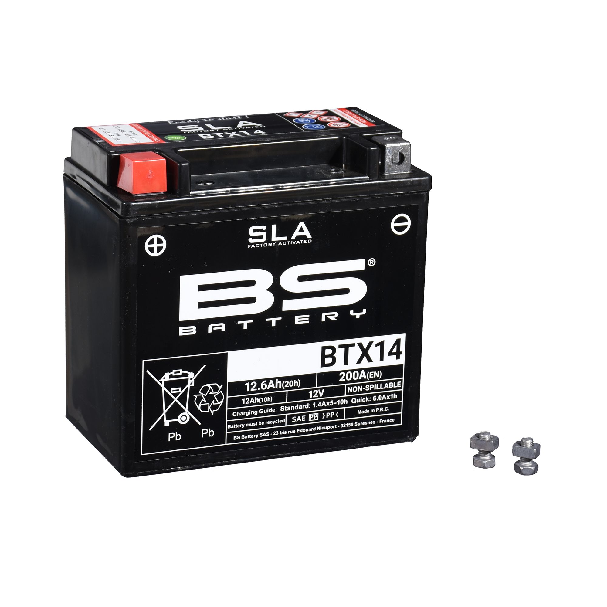 BS Batterie 12V 12AH YTX14- Gel -Battery 51214