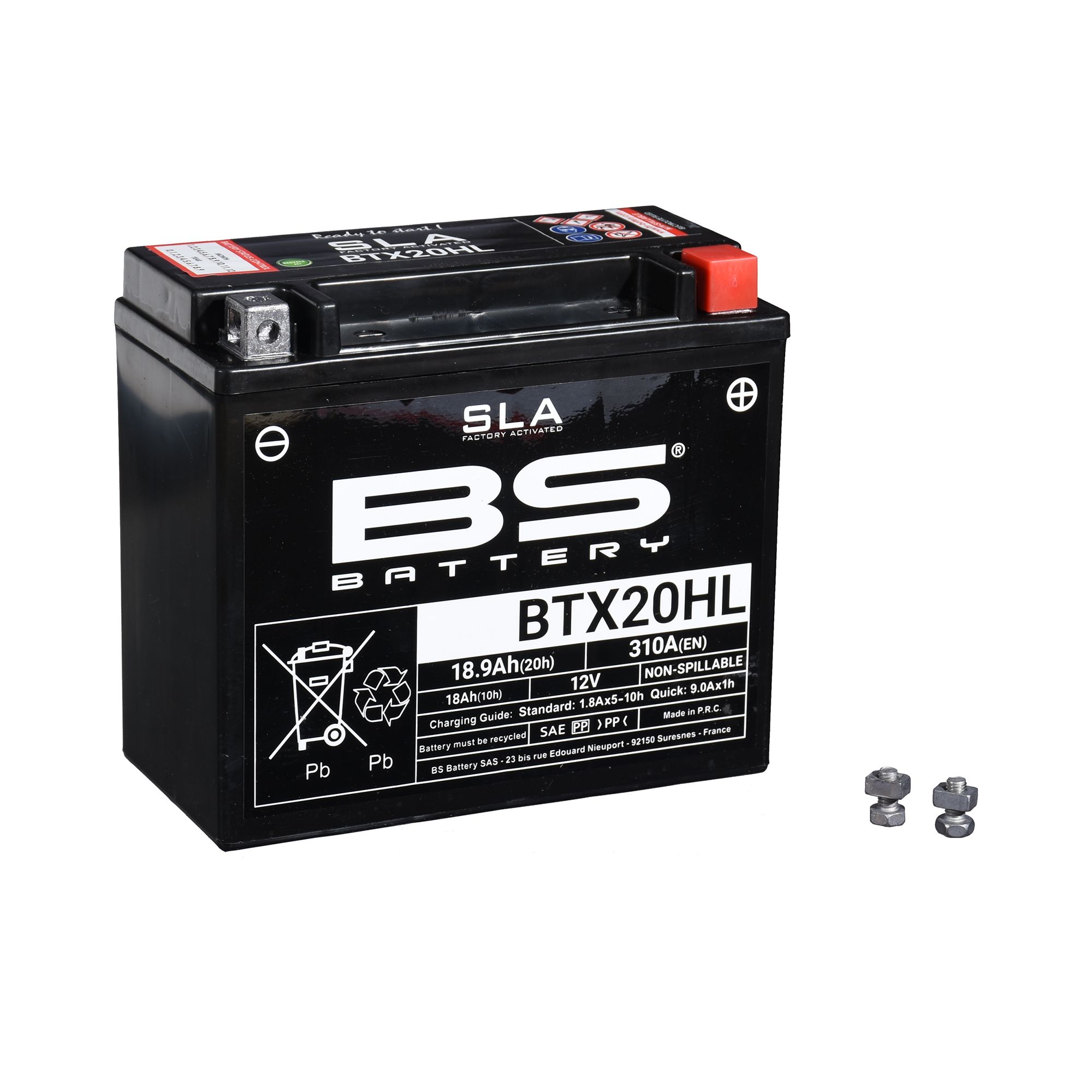 BS Batterie 12V 18AH YTX20HL- Gel -Battery