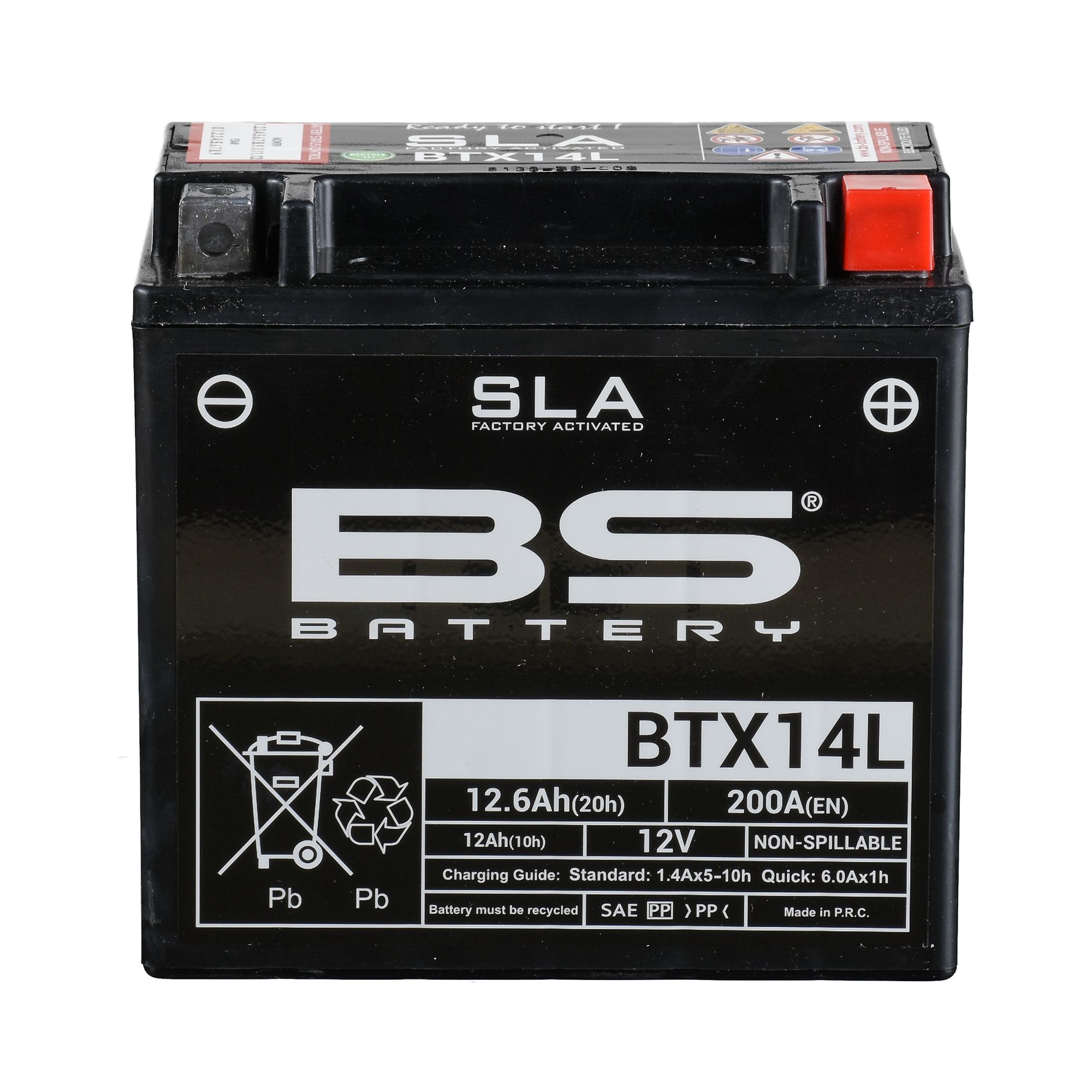 BS Batterie 12V 12AH YTX14L- Gel -Battery