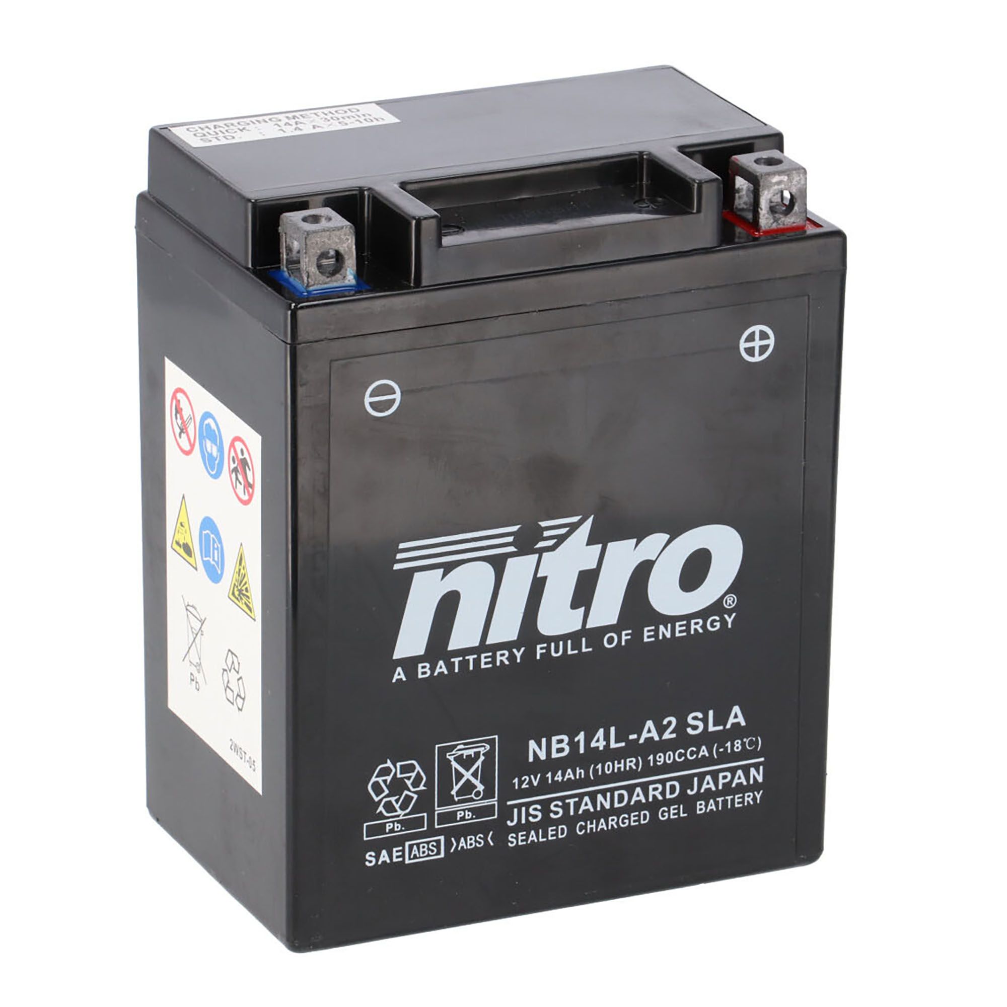 Nitro Batterie 12V 14AH YB14L-A2 Gel