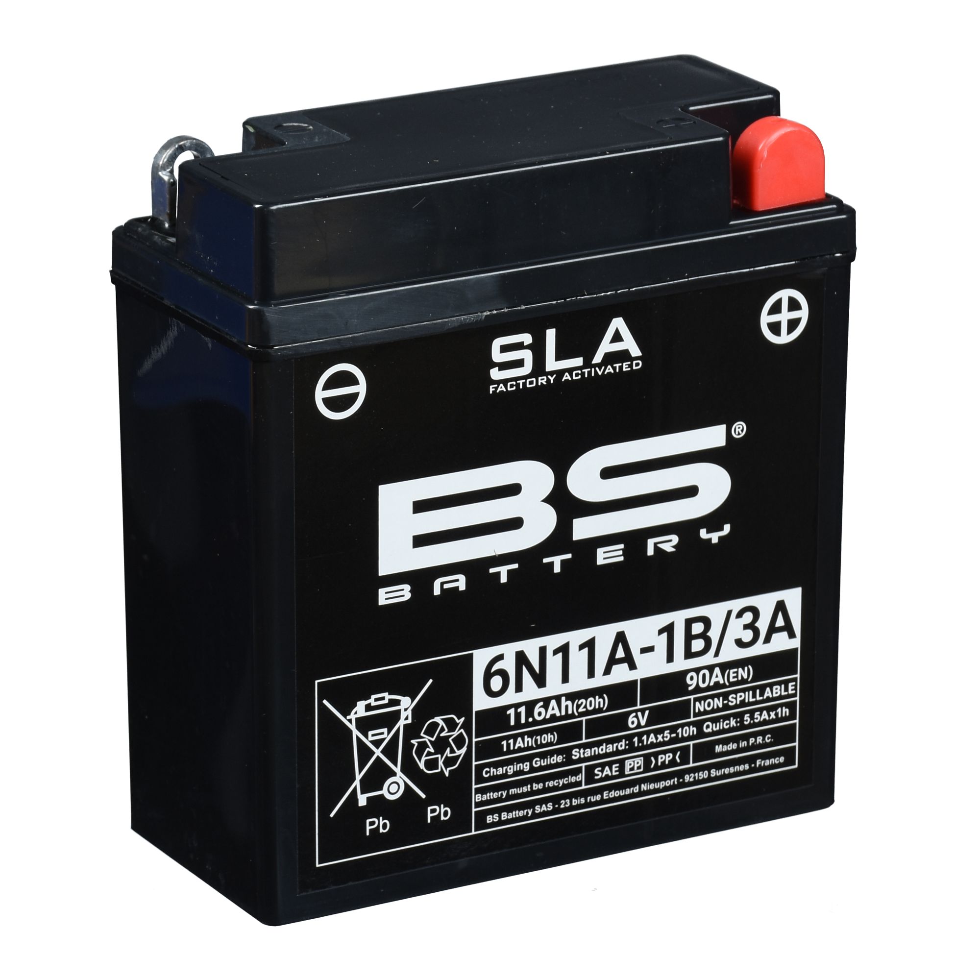 BS Batterie 6V 11AH 6N11A-3A GEL -Battery 01214