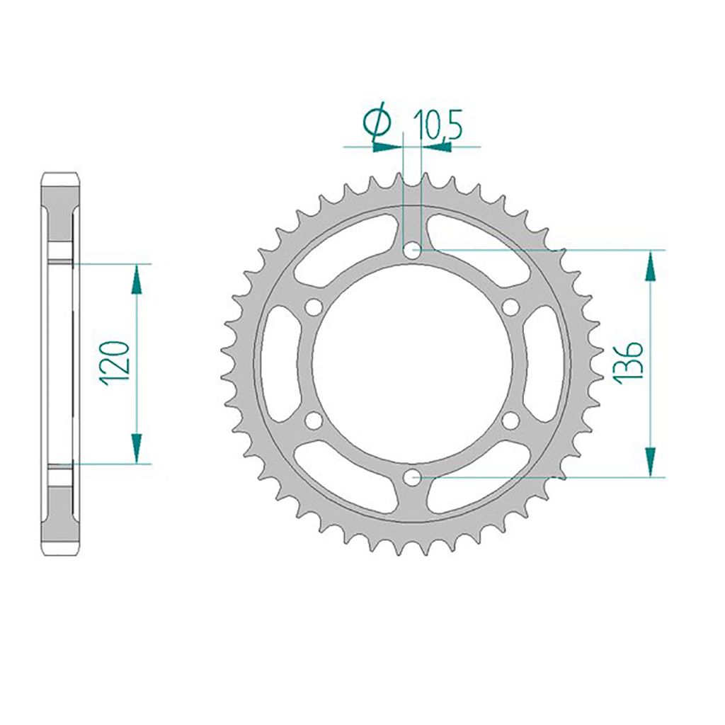 AFAM Kettenrad STAHL #530 44 Zähne