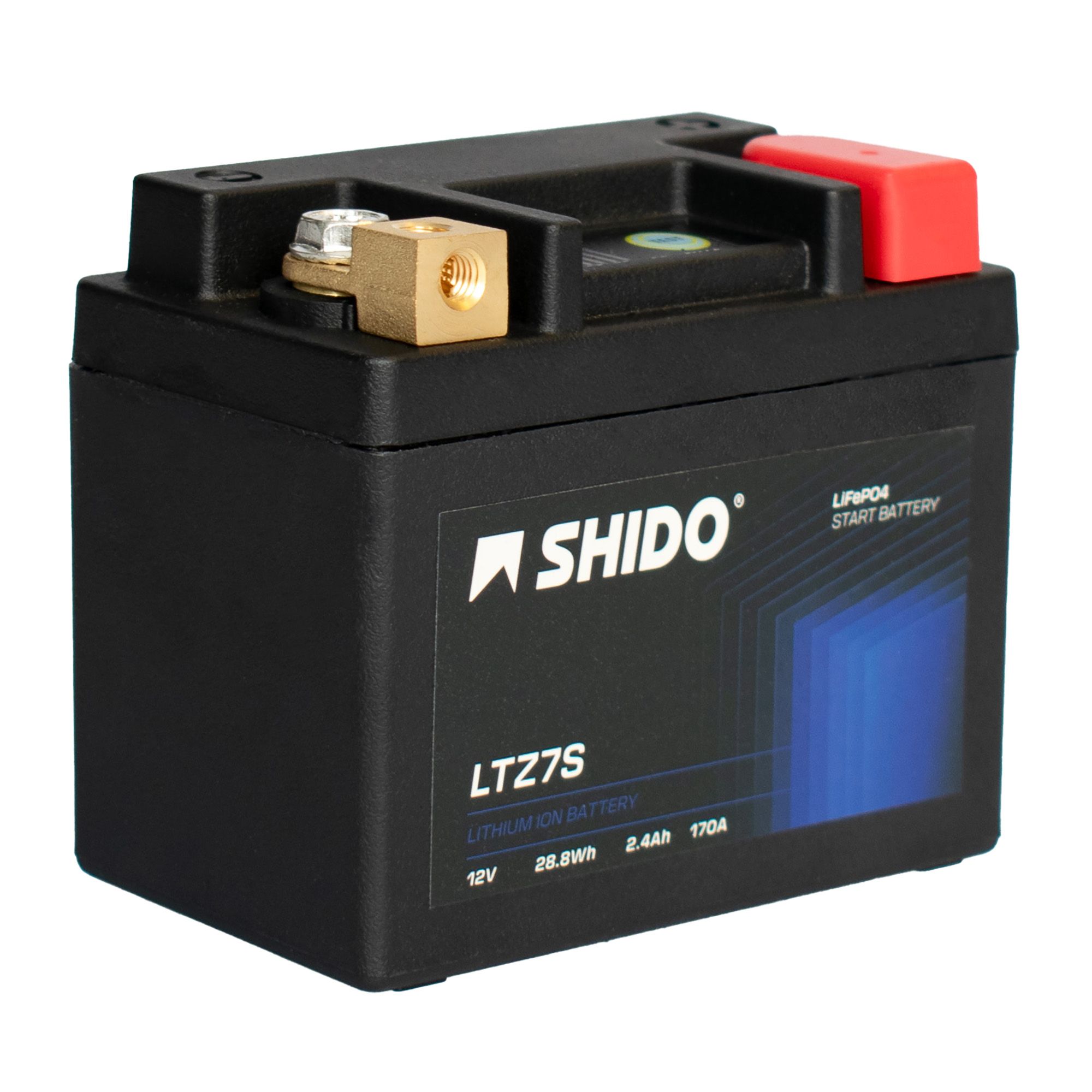 Shido Batterie 12V 2,4AH6AH YTZ7S Lithium-Ionen