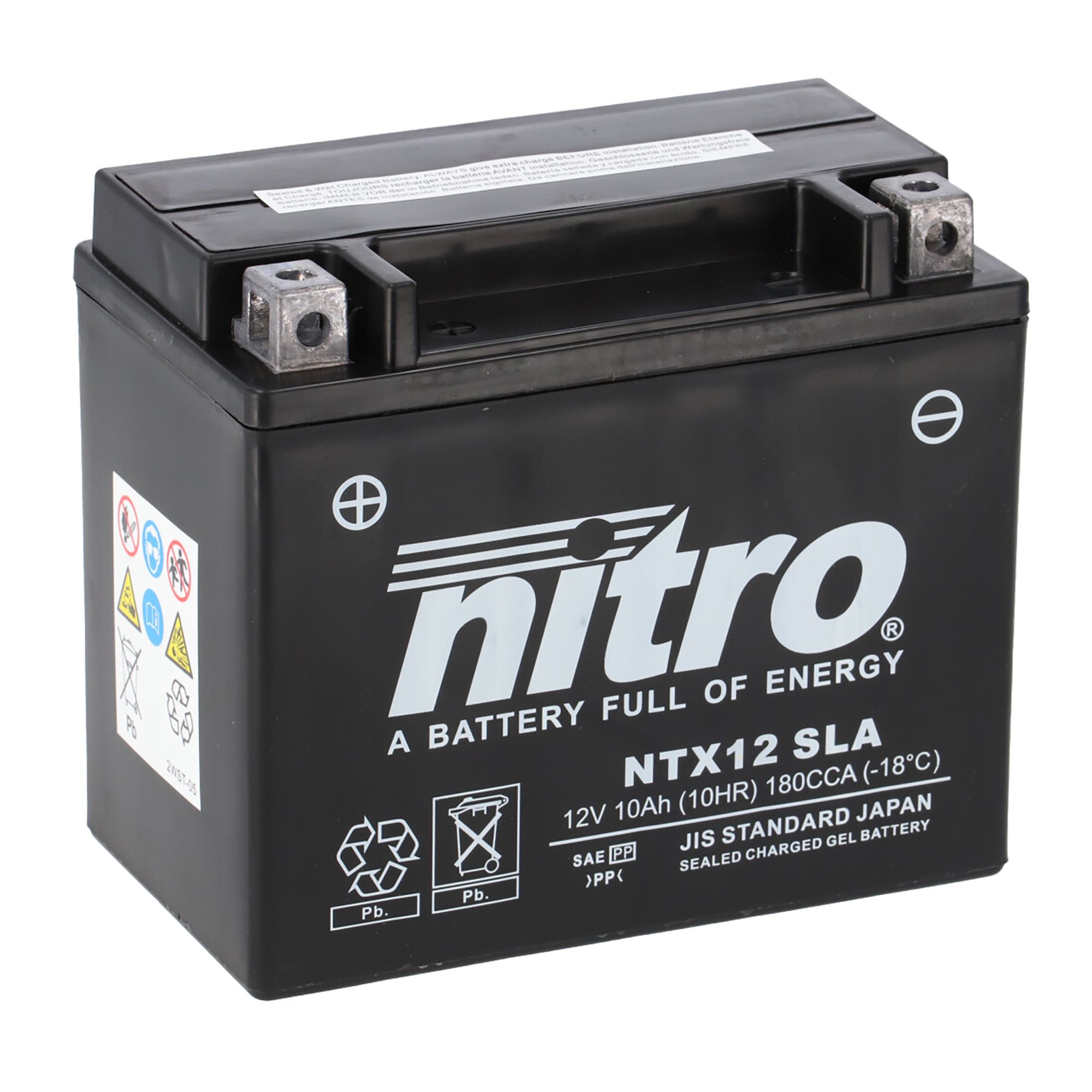Nitro Batterie 12V 10AH YTX12-BS Gel 51012