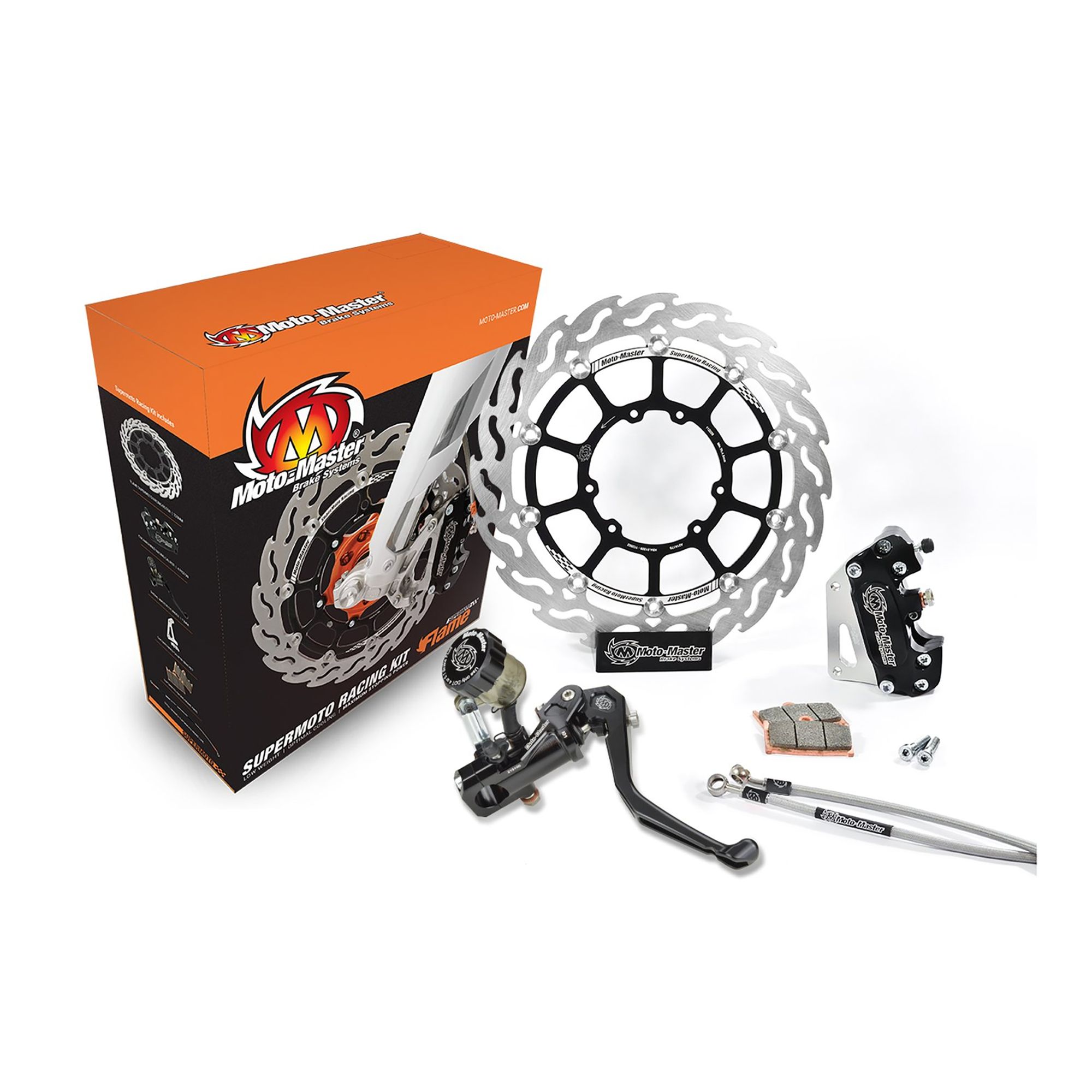 Moto-Master Supermoto Kit 300 Flame Bremsscheibe Bremssattel Bremspumpe
