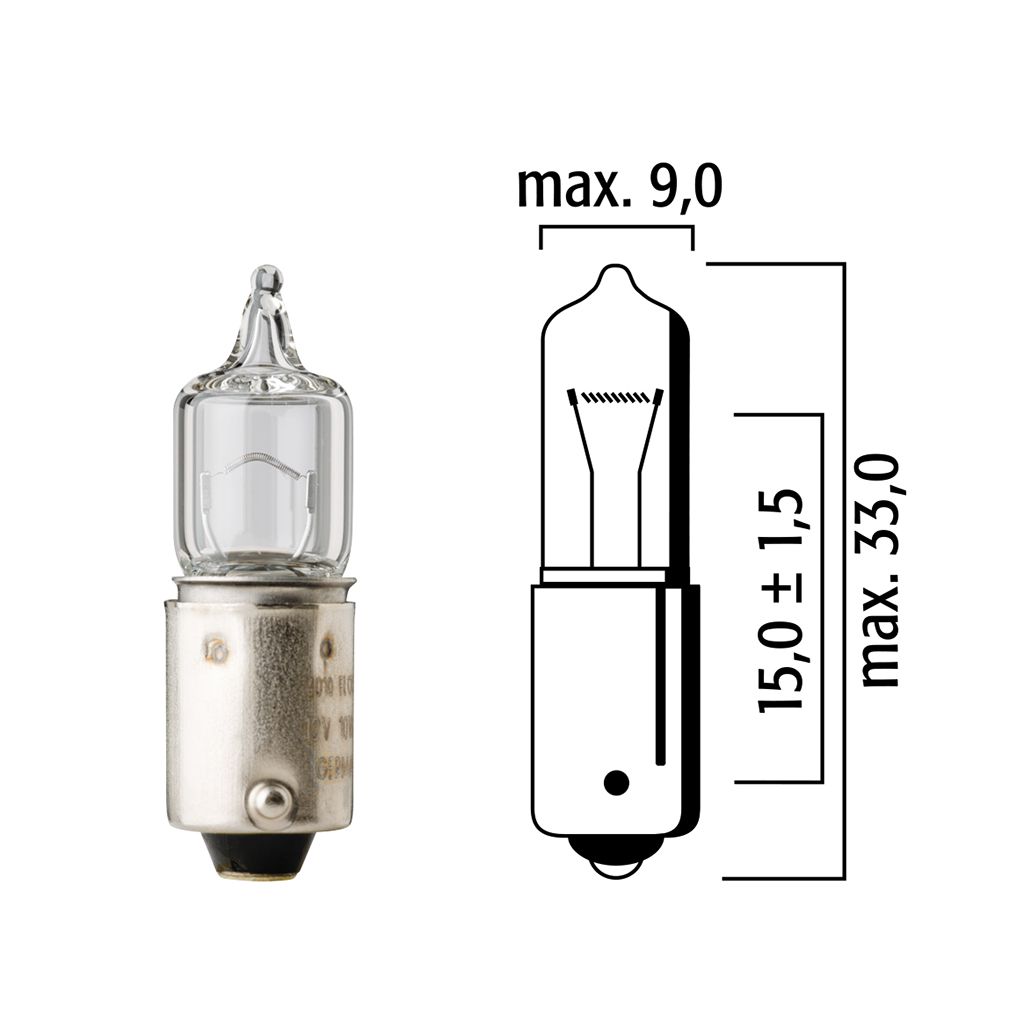 Floesser Lampe Flösser 12V 10W BA9s klar Halogen