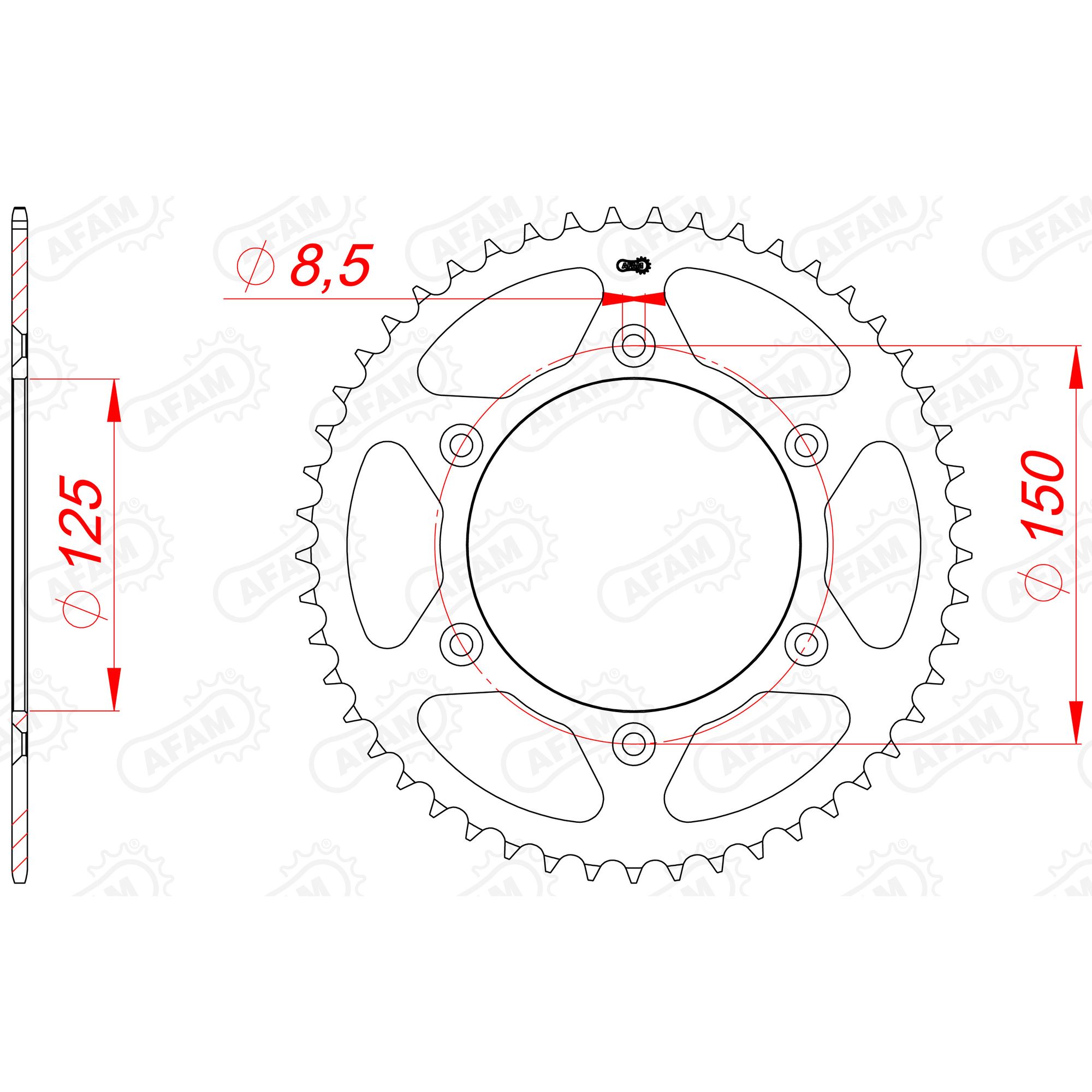 AFAM Kettenrad STAHL #520 43 Zähne