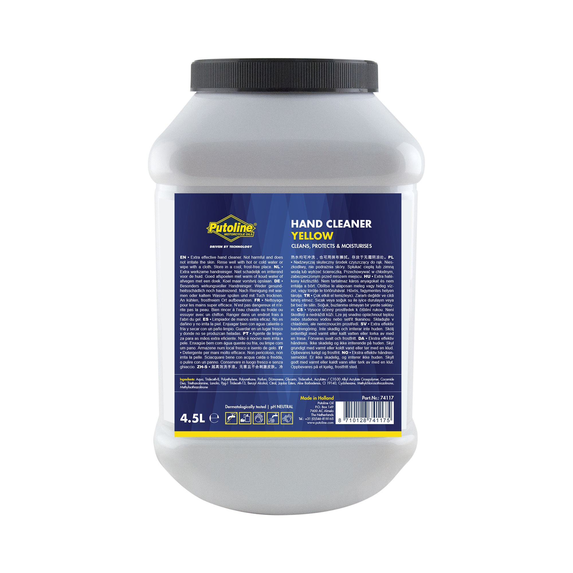 Putoline Handreiniger Gel 4,5 Liter Dose Hand Cleaner Yellow