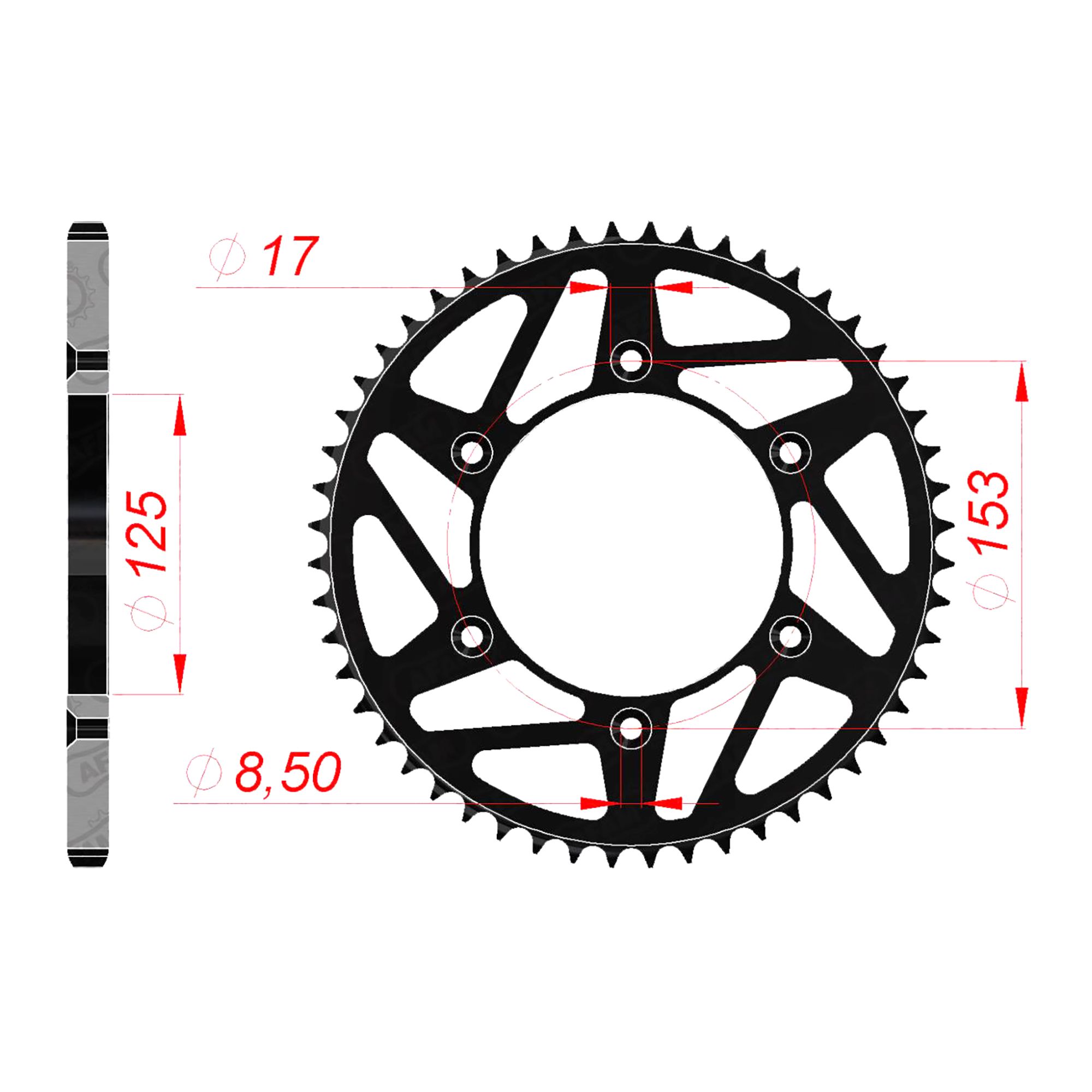 AFAM Kettenrad STAHL #520 48 Zähne
