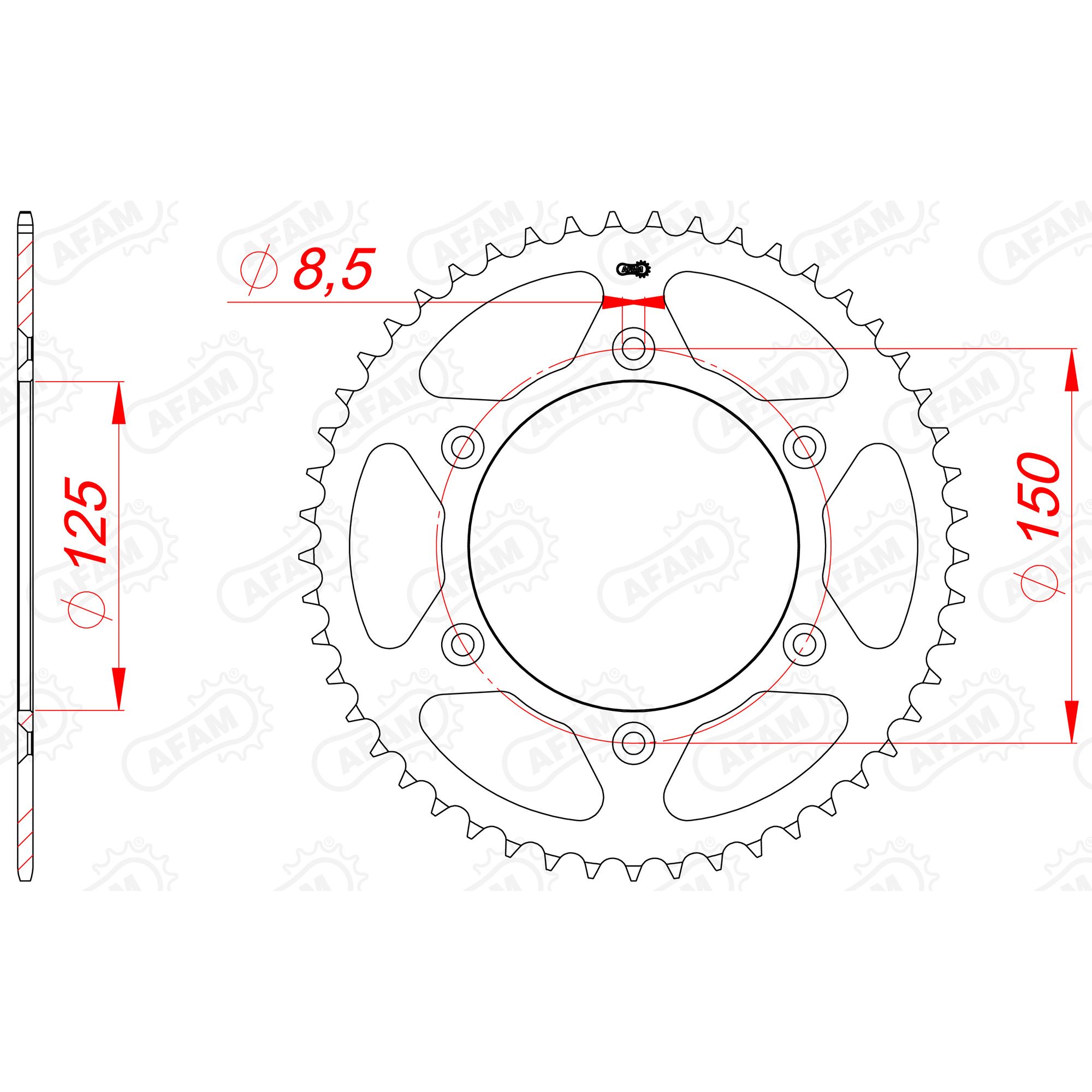 AFAM Kettenrad STAHL #520 41 Zähne