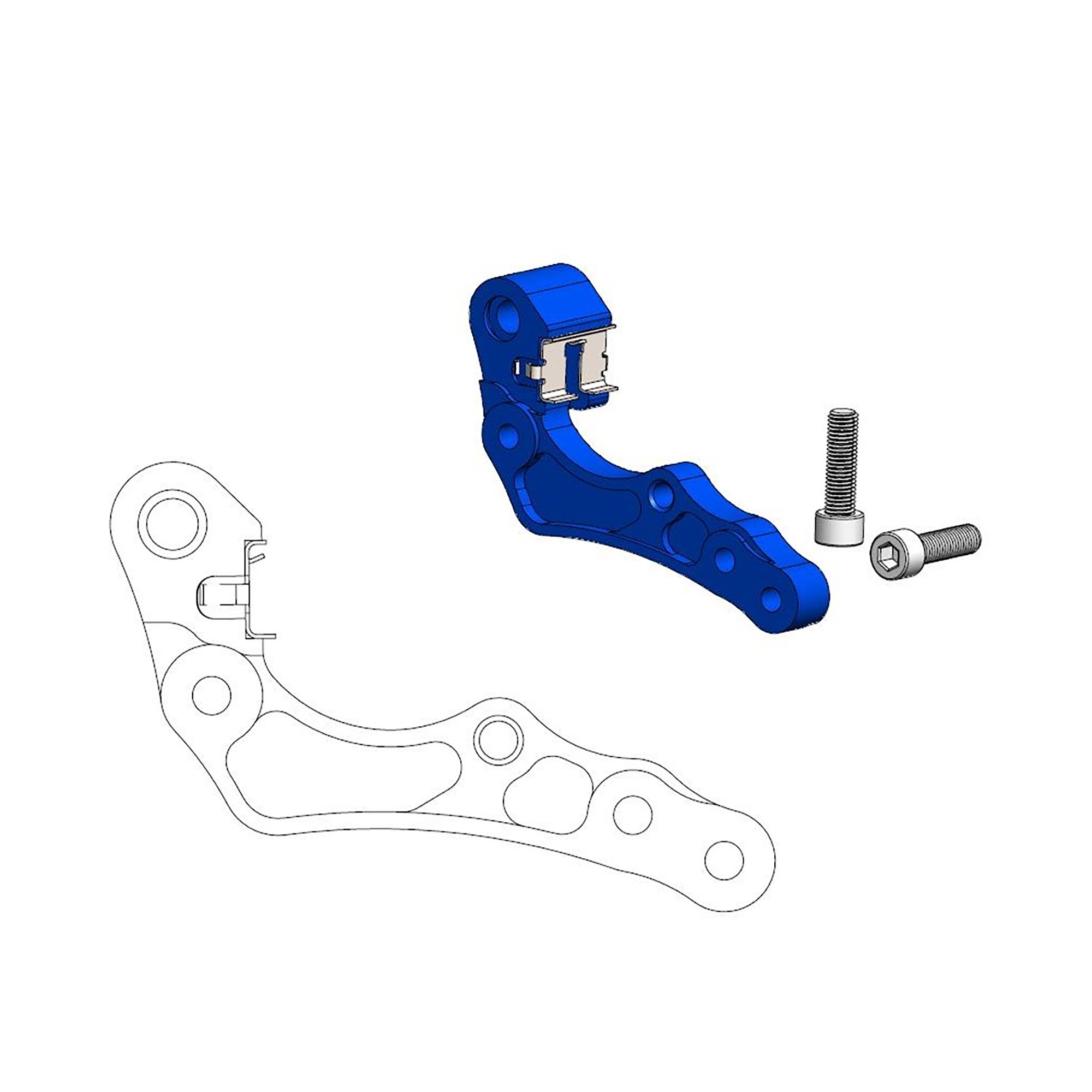 Moto-Master Bremssattel-Adapter f. OEM 260 mm Ø blau inkl. Clip