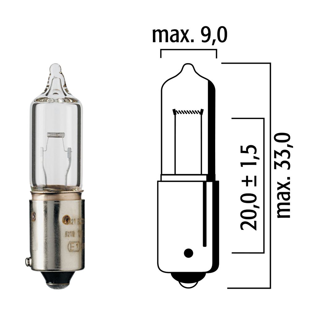 Flösser Lampe 12V 21W BAY9s Halogen VPE1