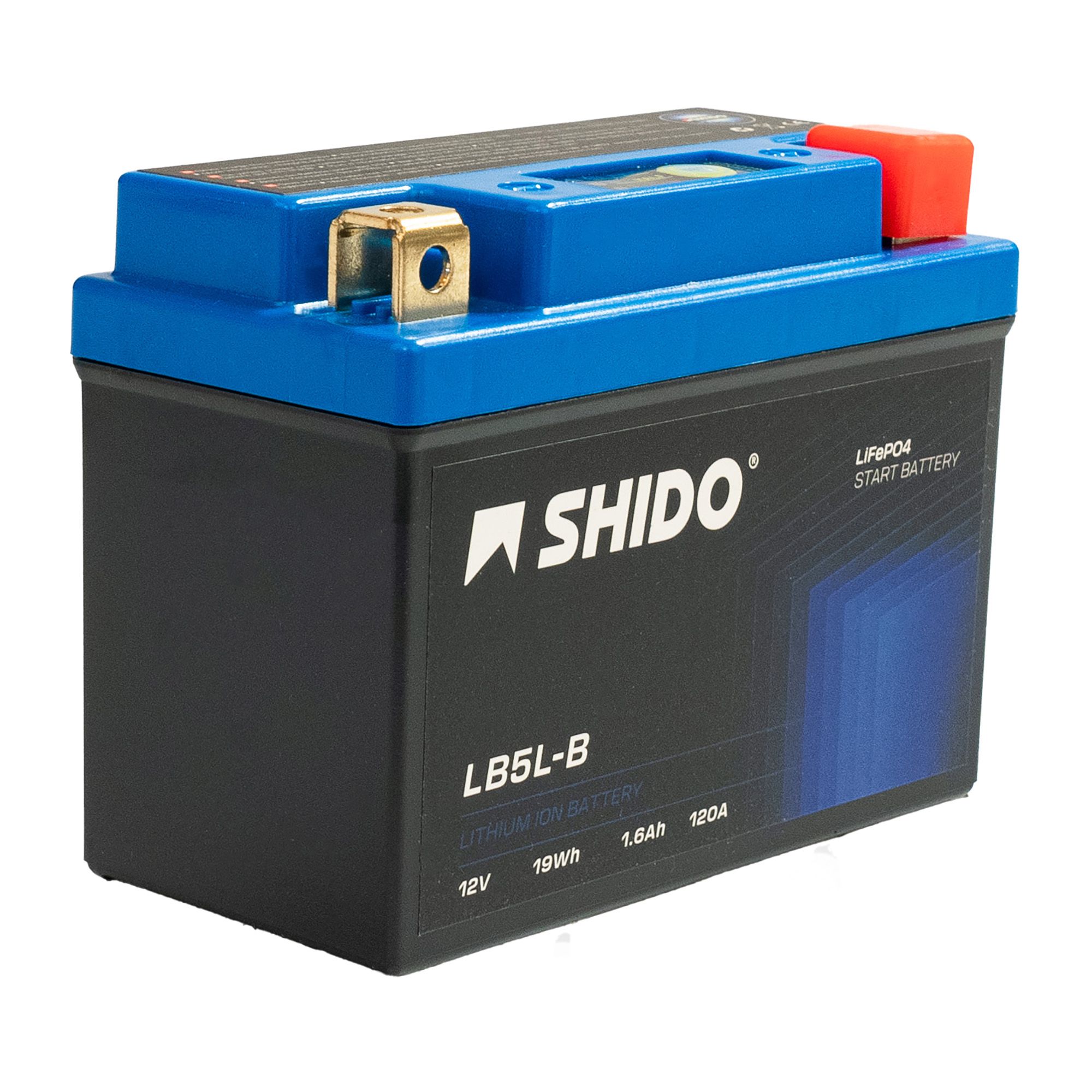 Shido Batterie 12V 1,6AH4AH LB5L-B Lithium-Ionen