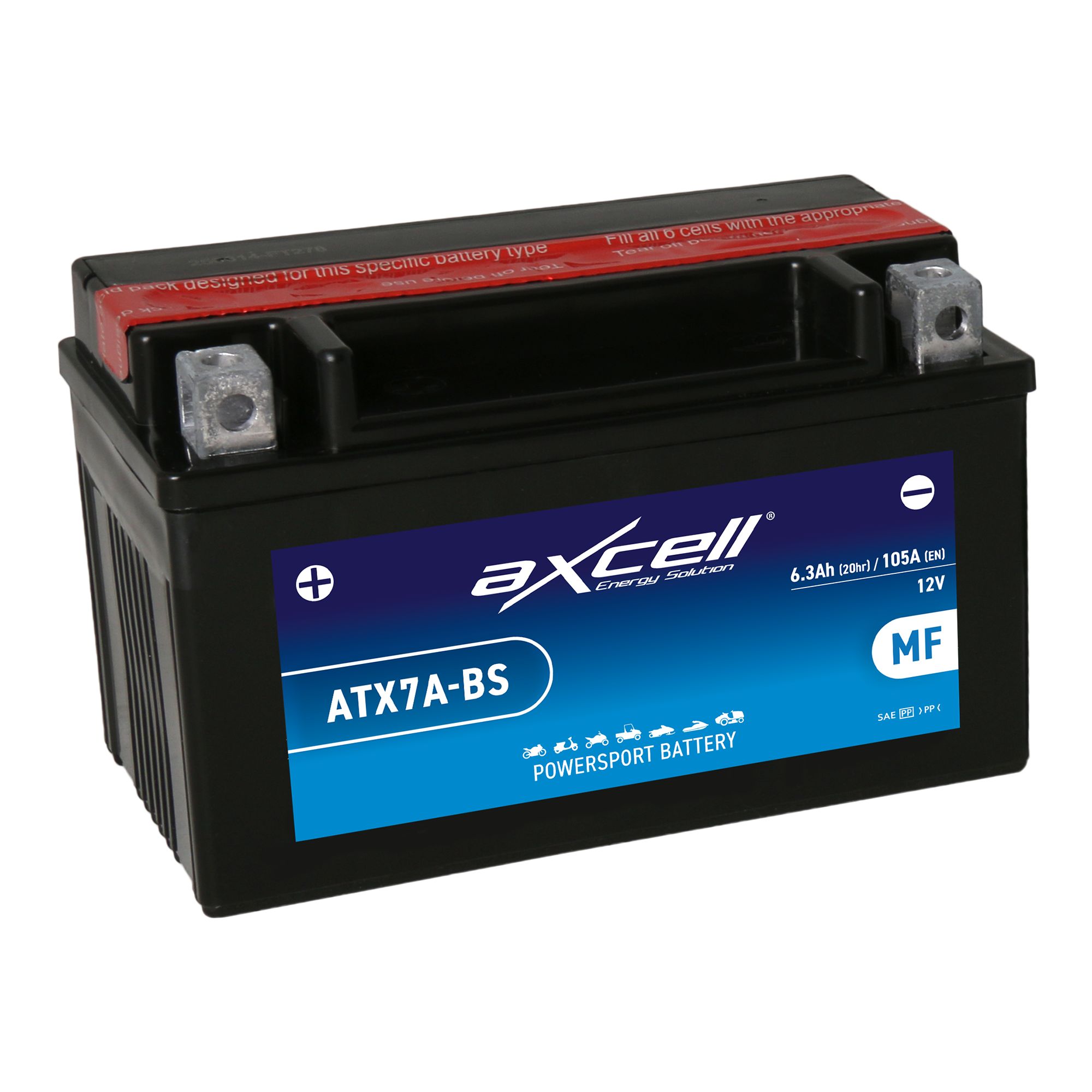 AXCELL Batterie 12V YTX7A-BS Wartungsfrei 50615