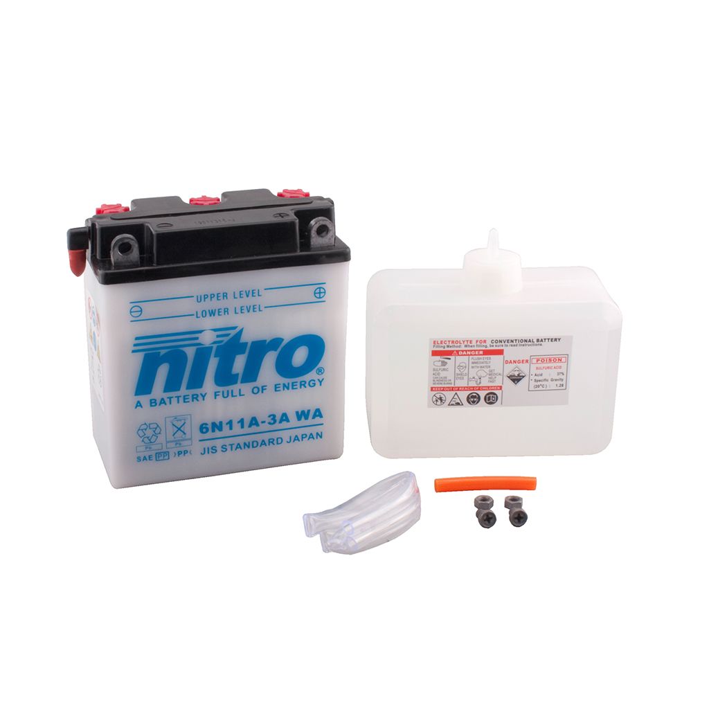Nitro Batterie 6V 11AH 6N11A-3A Blei-Säure 01214 mit Säurepack