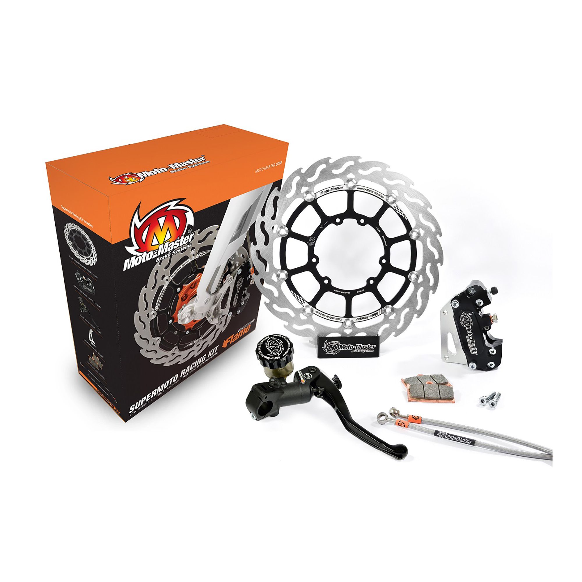 Moto-Master Supermoto Kit 300 Flame Bremsscheibe Bremssattel Bremspumpe
