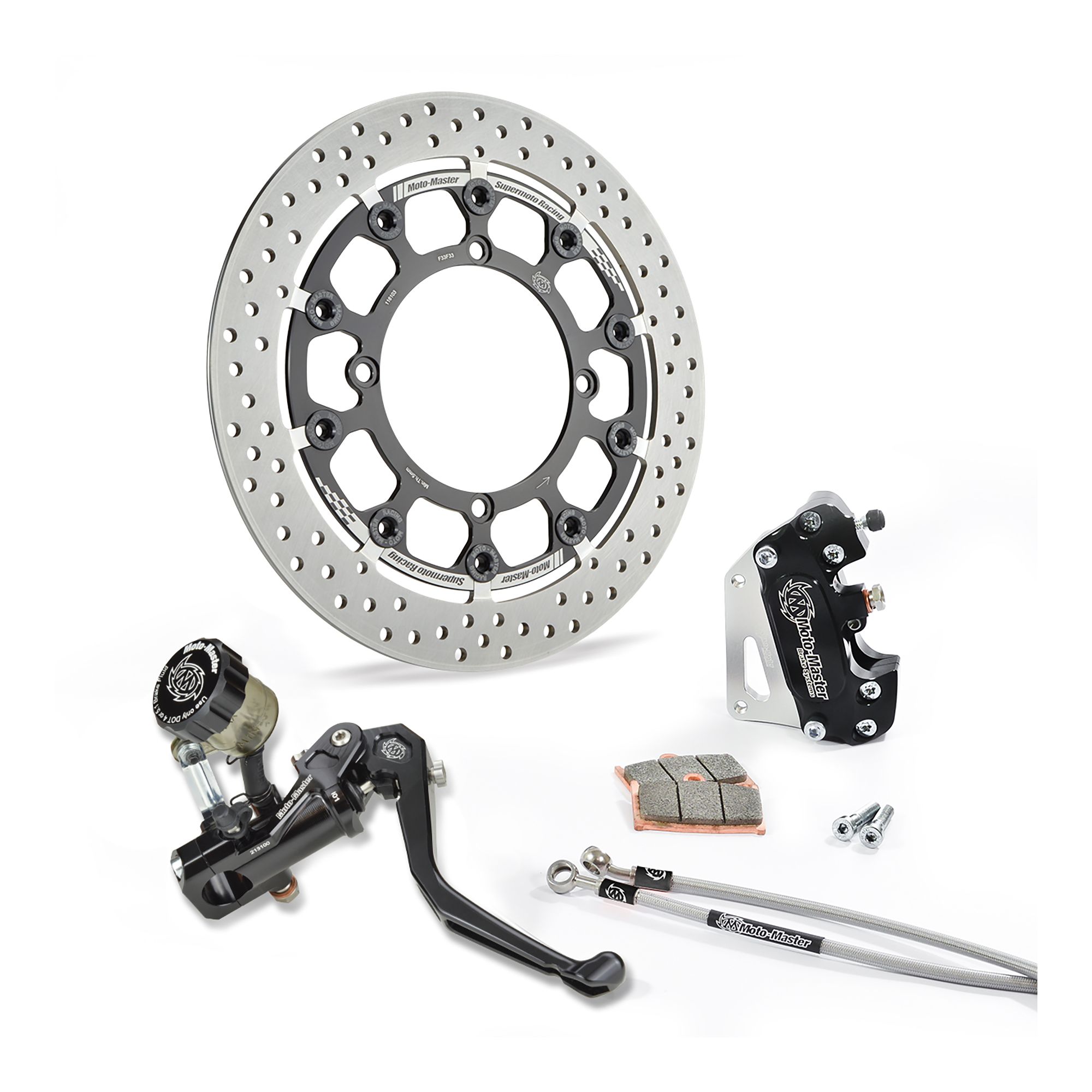 Moto-Master Supermoto Kit 320 Halo Bremsscheibe Bremssattel Bremspumpe
