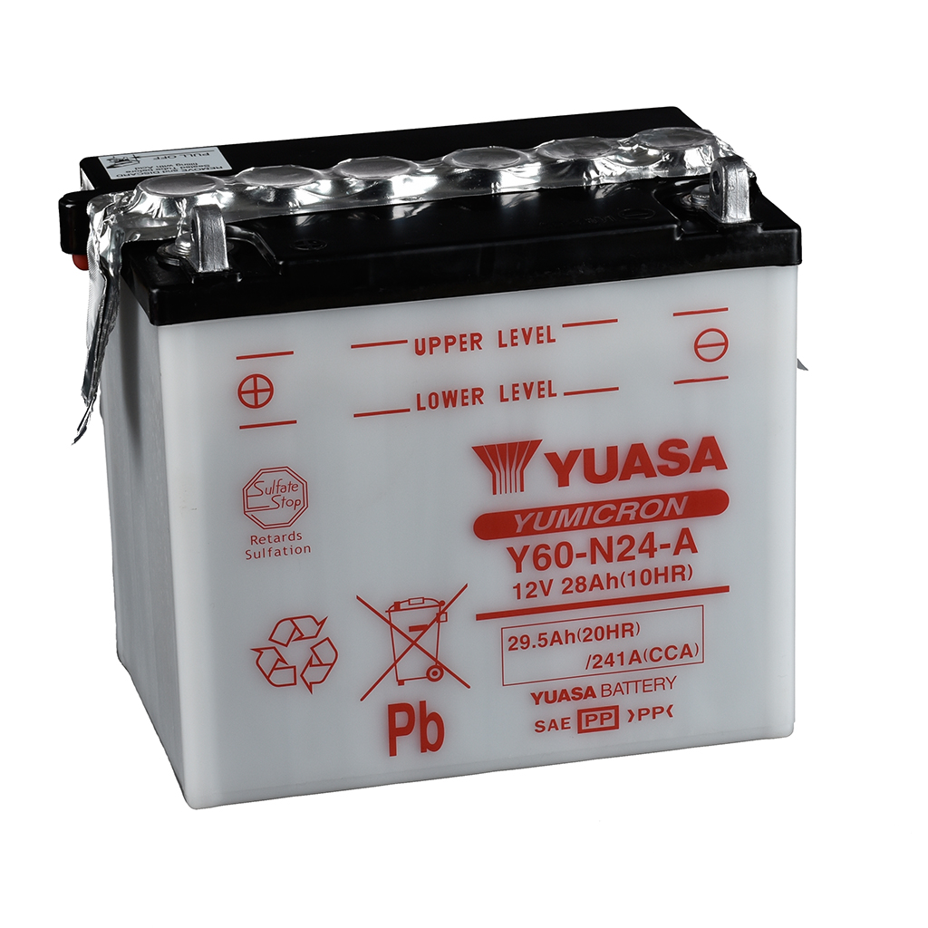Yuasa Batterie 12V 28AH Y60-N24-A Blei-Säure ohne Säurepack