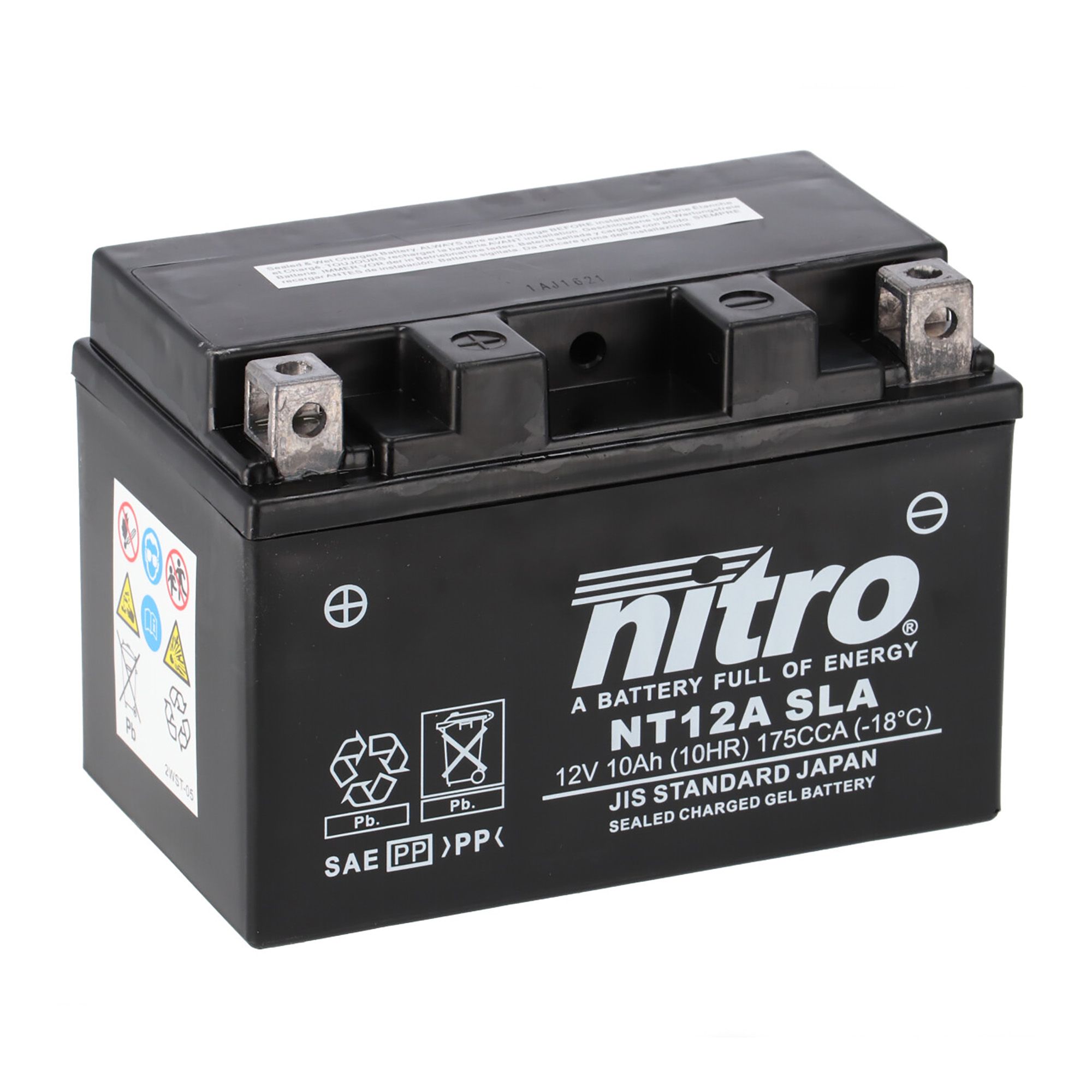 Nitro Batterie 12V 10AH YT12A-BS Gel 51013