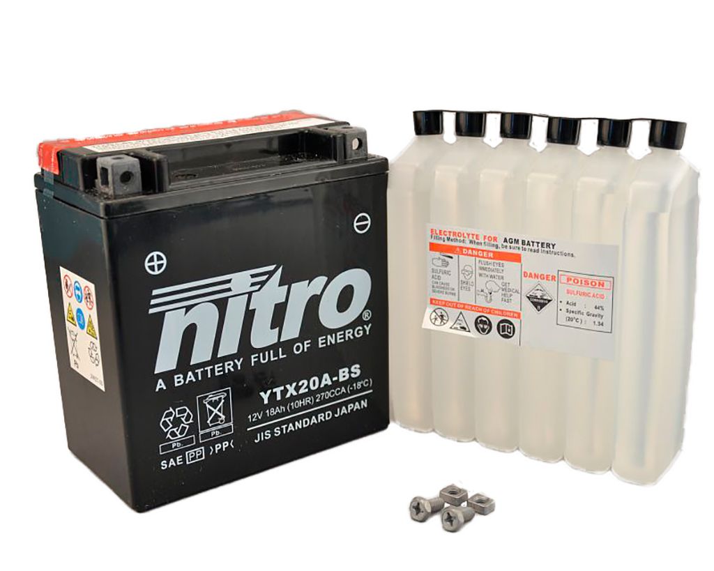 Nitro Batterie 12V 17AH YTX20A-BS Wartungsfrei