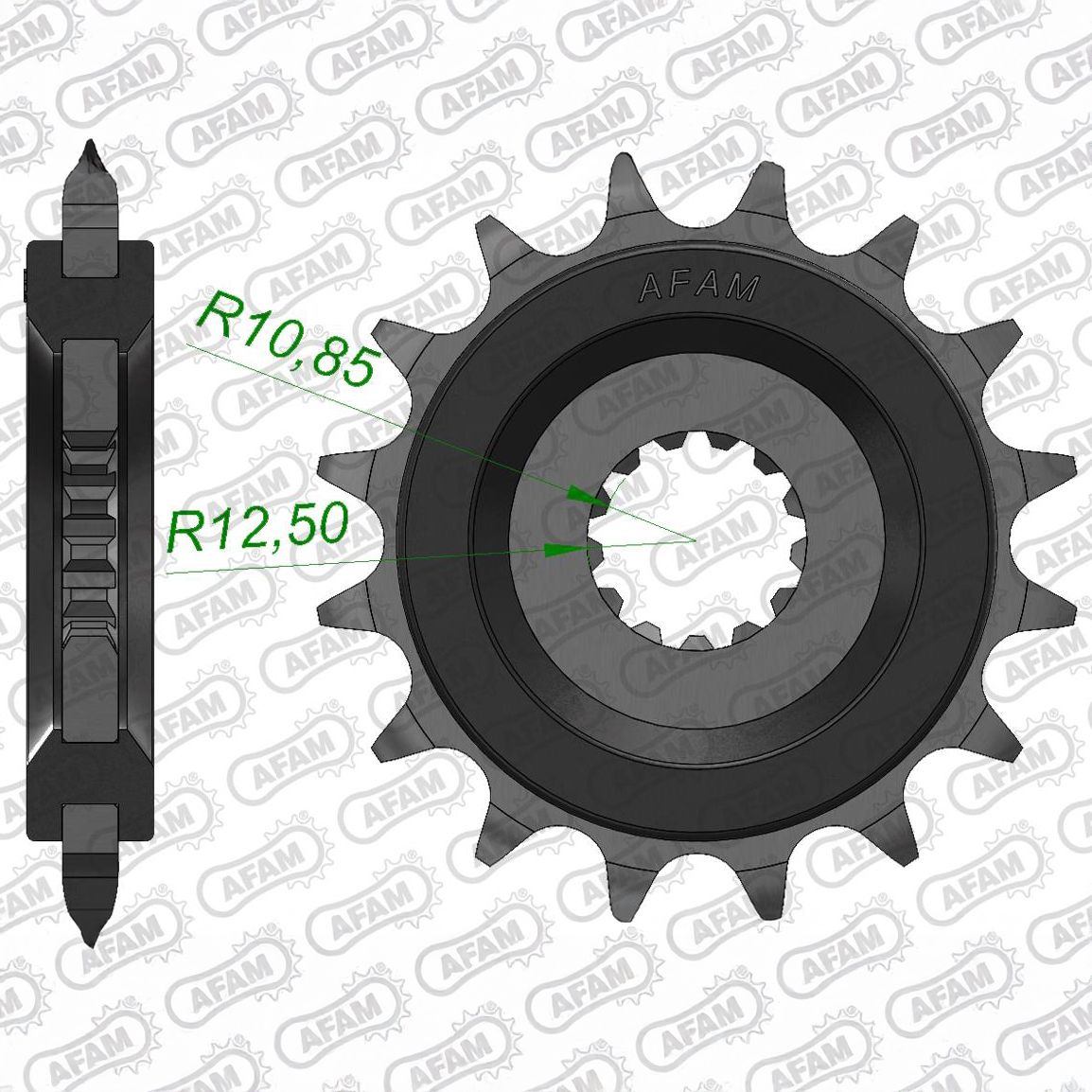 AFAM Ritzel Gummi #525 Silent Sprocket 17 Zähne