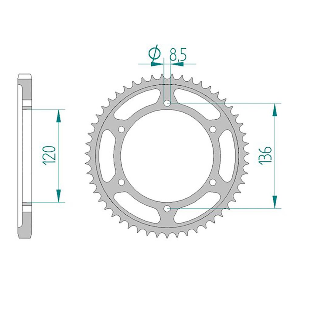 AFAM Kettenrad STAHL #428 55 Zähne
