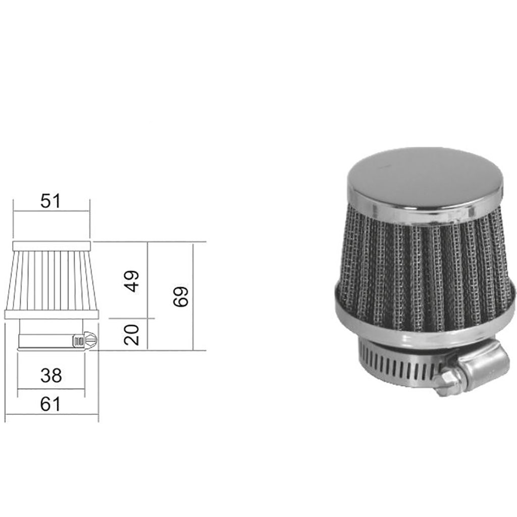 ScooterLibre Luftfilter Sport 38mm gerade