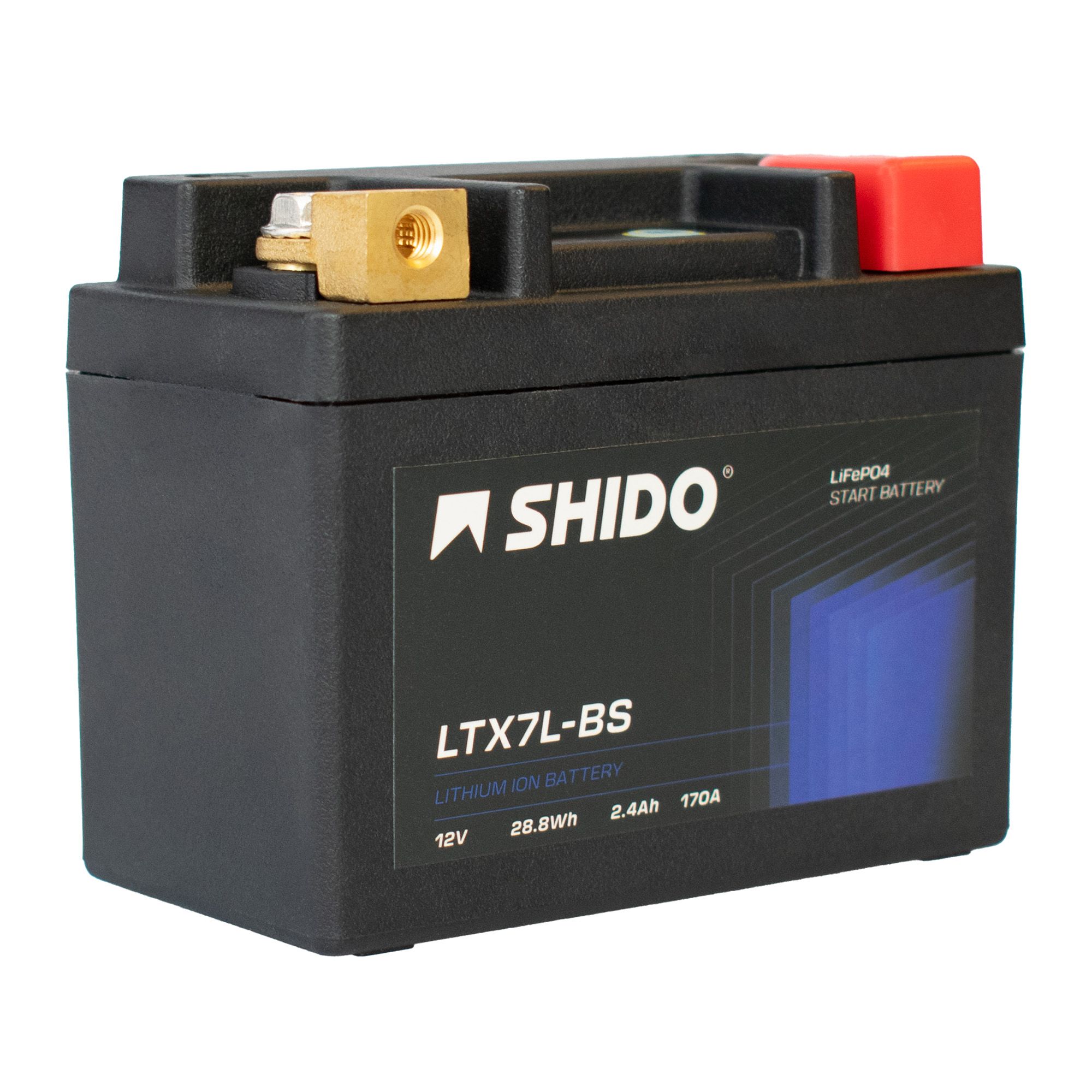 Shido Batterie 12V 2,4AH6AH YTX7L-BS Lithium-Ionen 50614