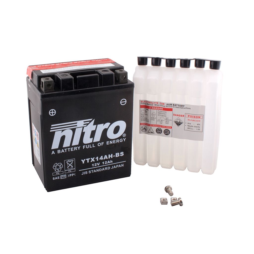 Nitro Batterie 12V 12AH YTX14AH-BS Wartungsfrei