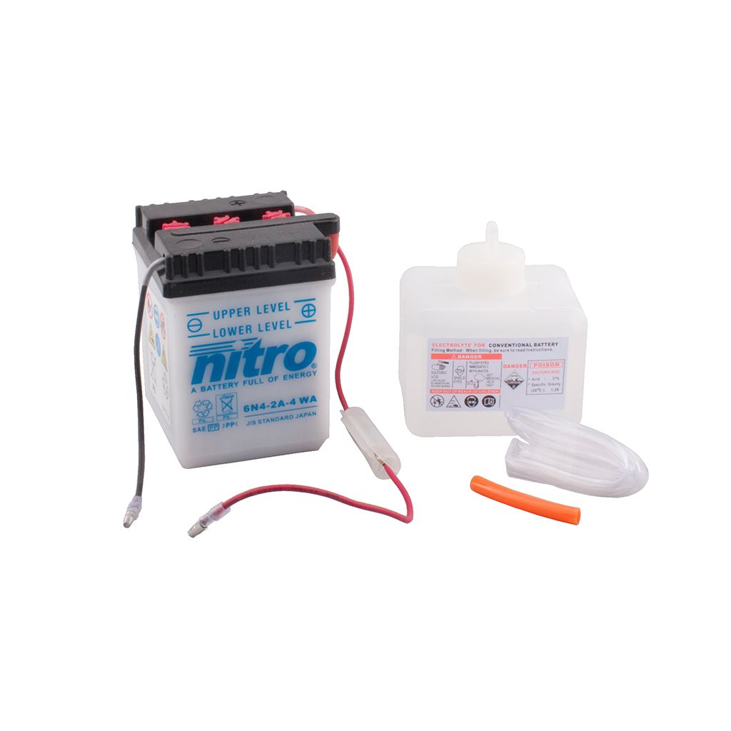 Nitro Batterie 6V 4AH 6N4-2A-4 Blei-Säure 00414 mit Säurepack