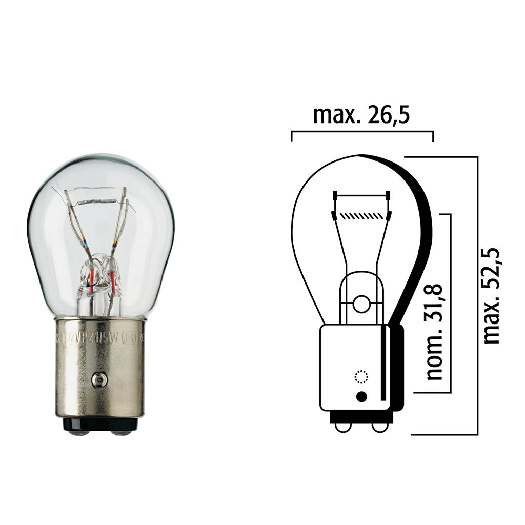 Flösser Lampen 12V 21/5W BAY15d Kugelbirne VPE10