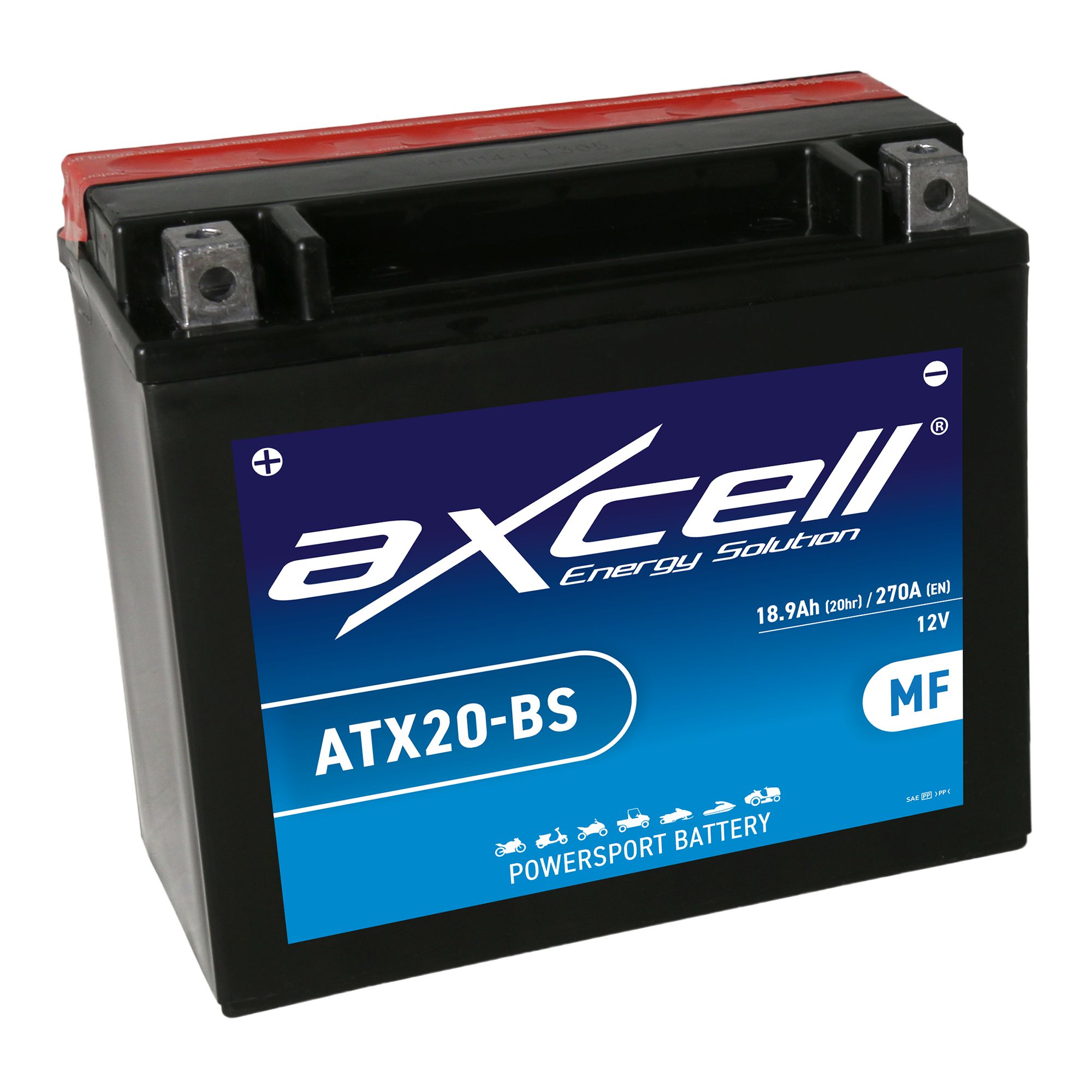 AXCELL Batterie 12V YTX20-BS Wartungsfrei