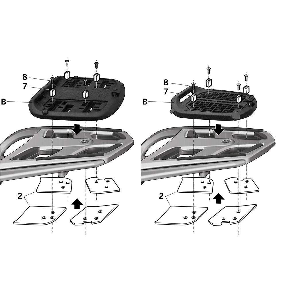 SHAD Gepäckträger Halteplatten Haltebleche