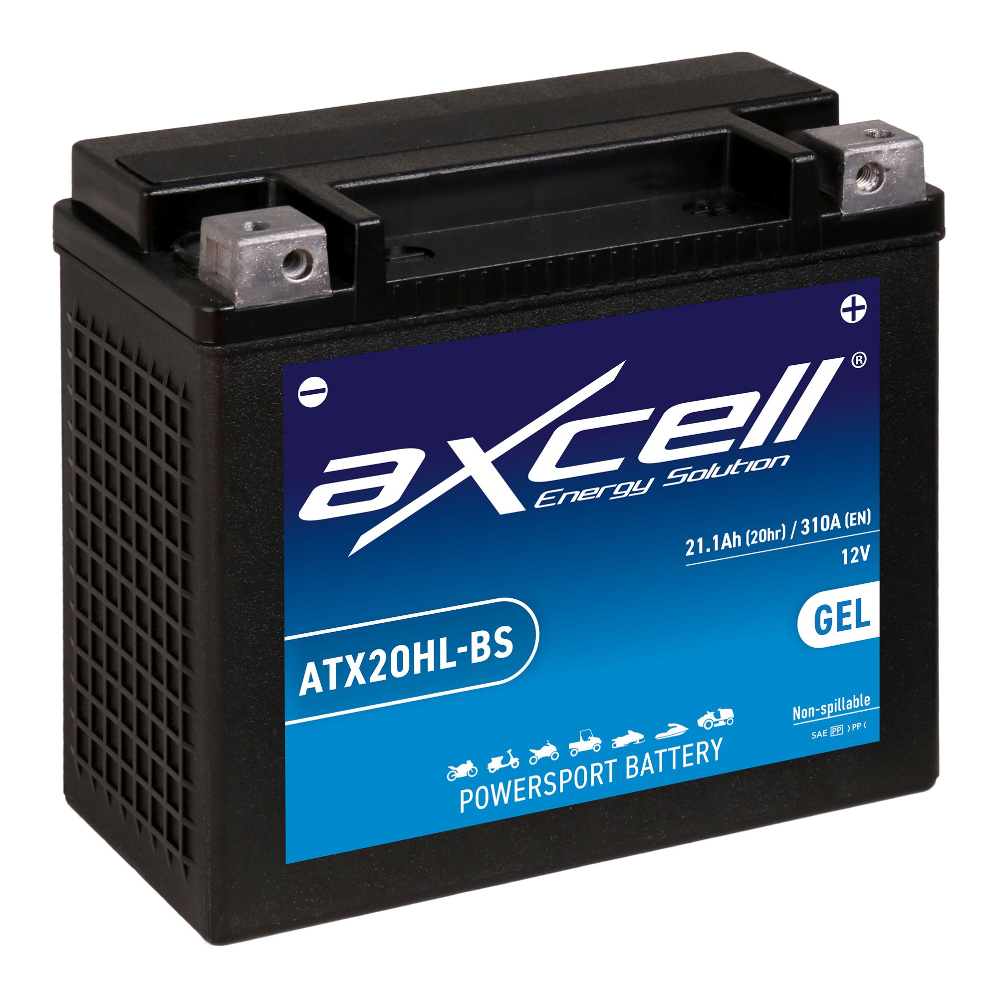 AXCELL Batterie 12V YTX20HL-BS HD-Pole GEL