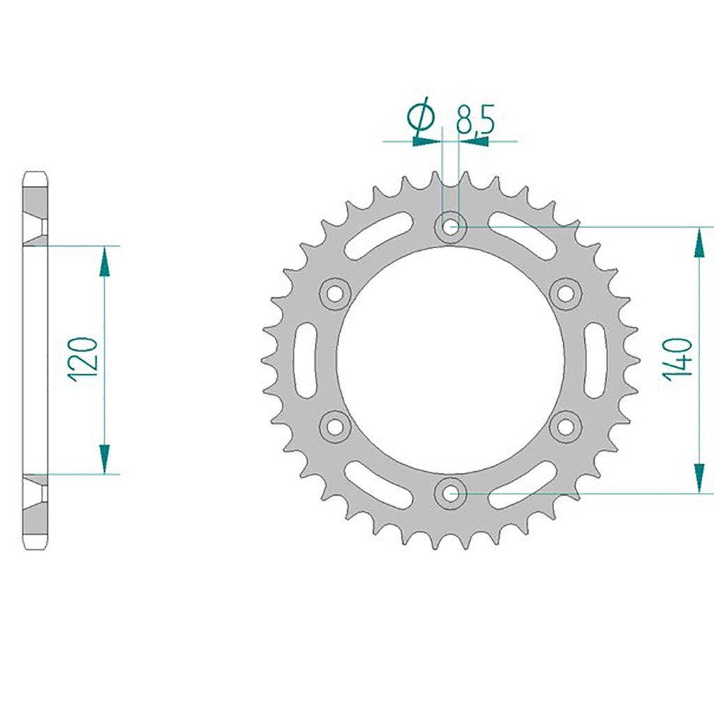 AFAM Kettenrad STAHL #520 38 Zähne