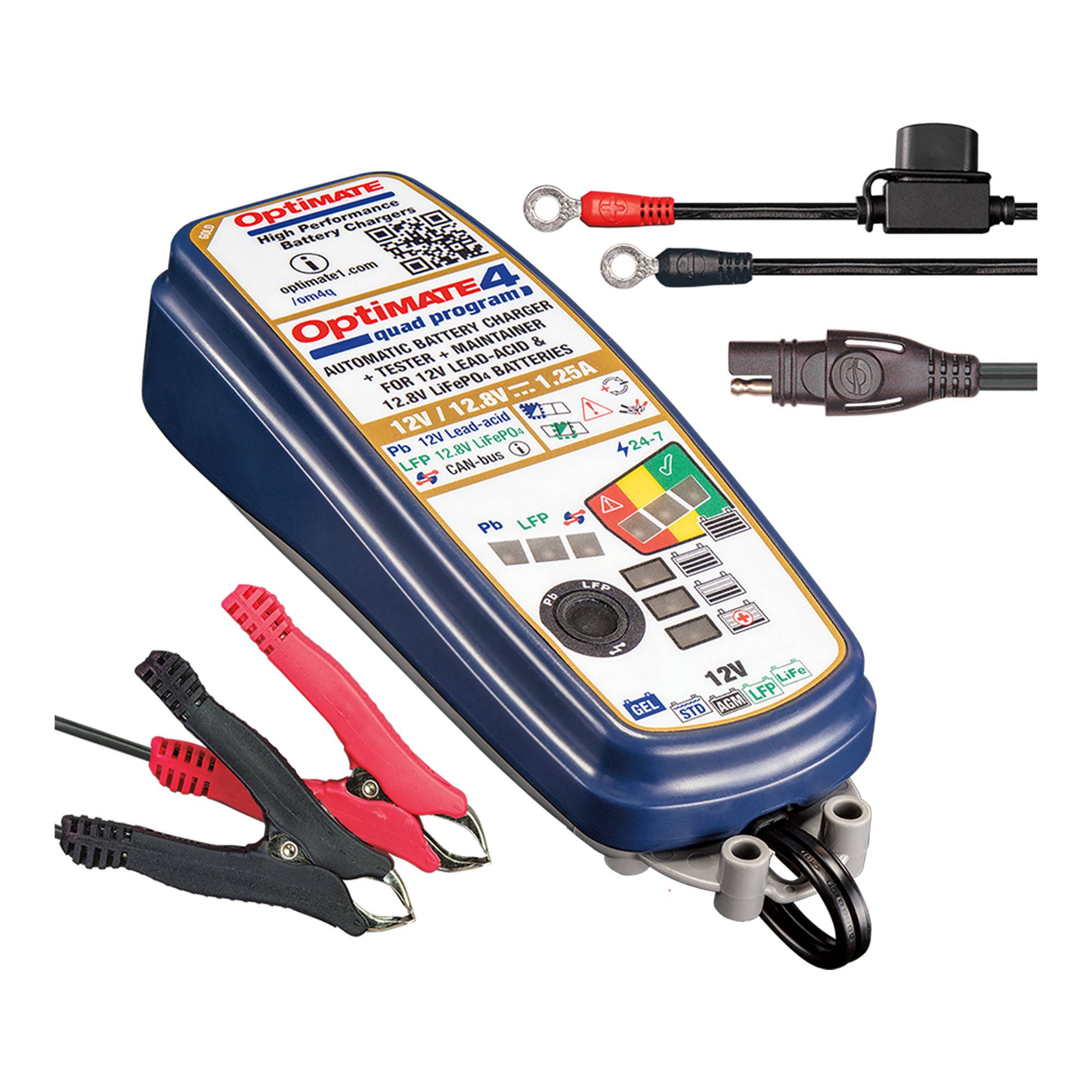 Optimate Batterieladegerät 4 Quad 12 Volt 1,25 Amp. CAN-Bus fähig