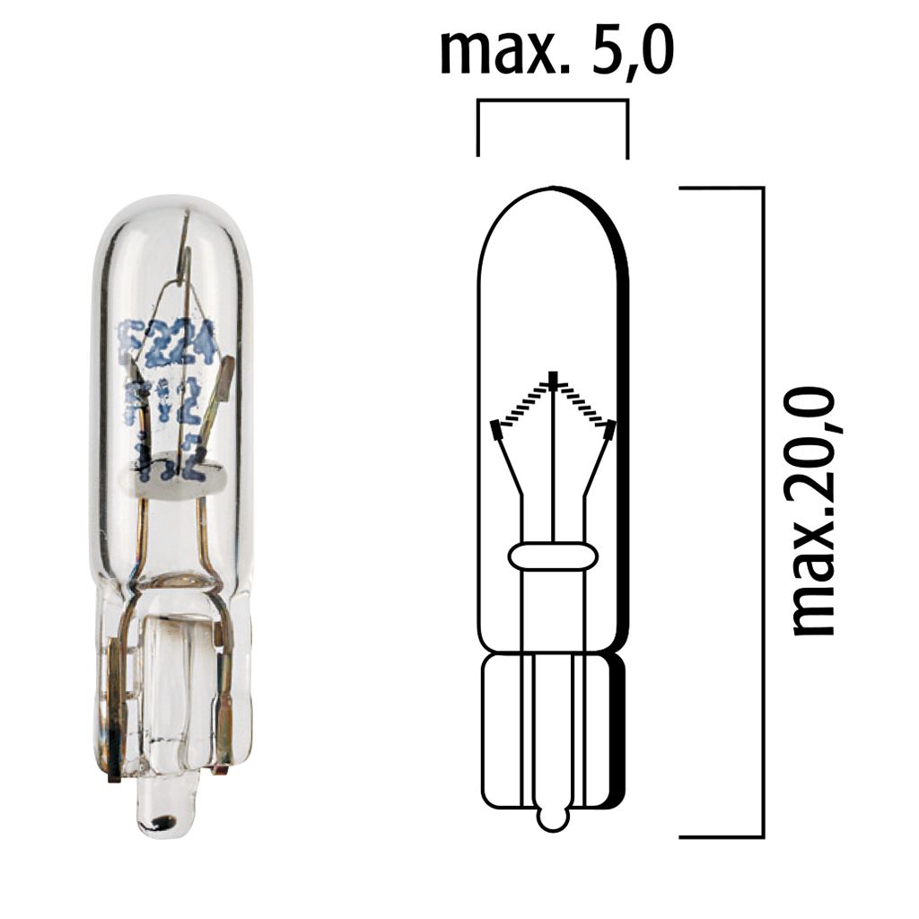 Flösser Lampen 12V 1.2W W2x4,6d Glassockel VPE10