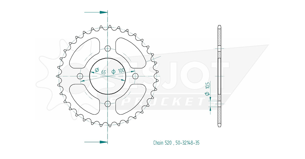 Esjot Kettenrad STAHL #520 35 Zähne