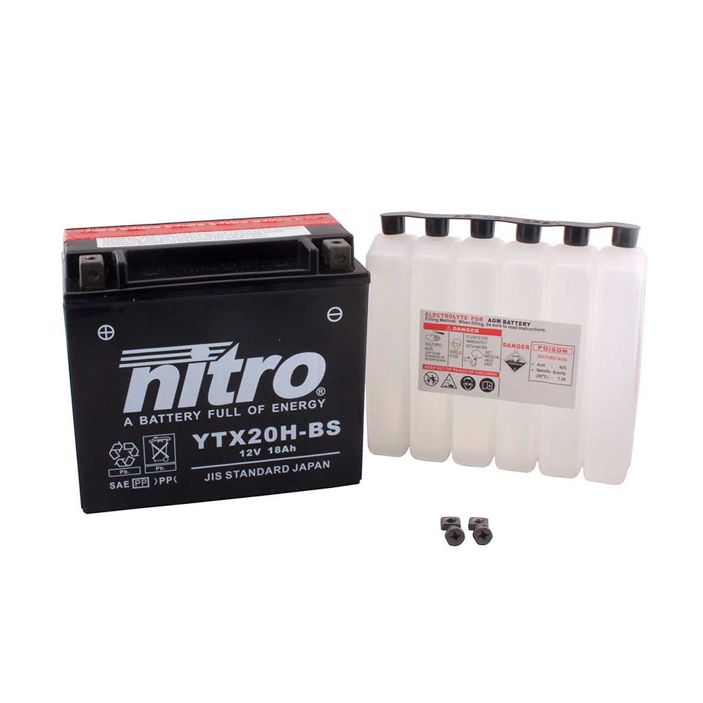 Nitro Batterie 12V 18AH YTX20H-BS Wartungsfrei