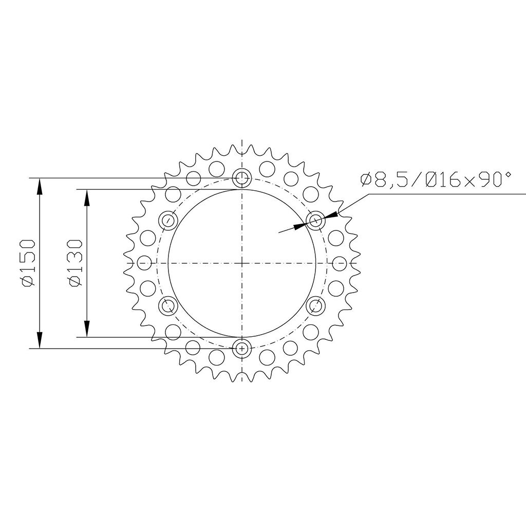 Esjot Kettenrad 13332N-45 ALU #520 45 Zähne