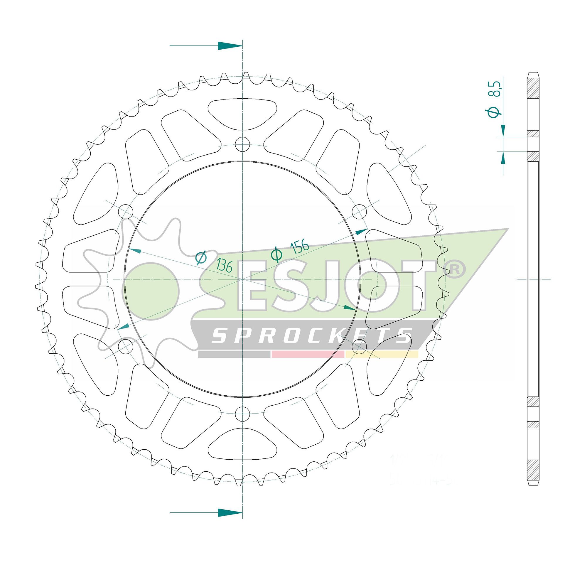 Esjot Kettenrad STAHL #428 58 Zähne