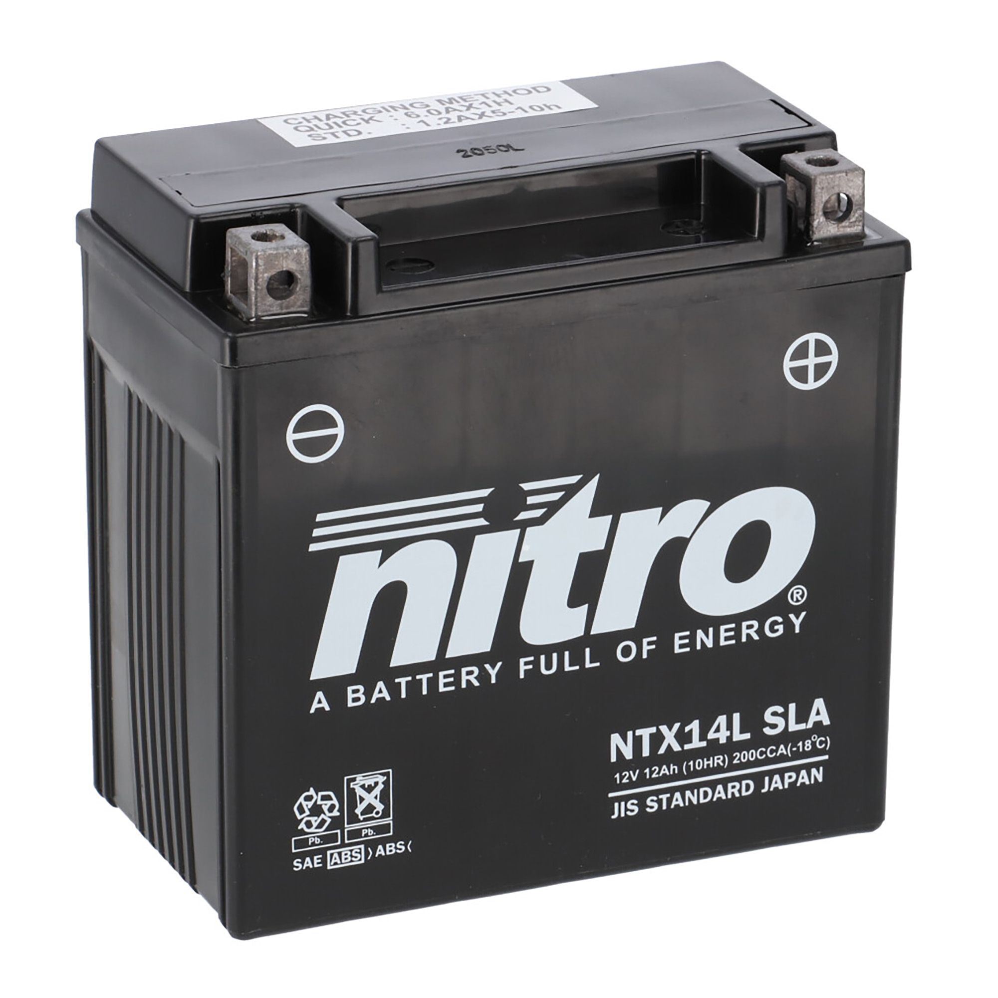 Nitro Batterie 12V 12AH YTX14L-BS Gel