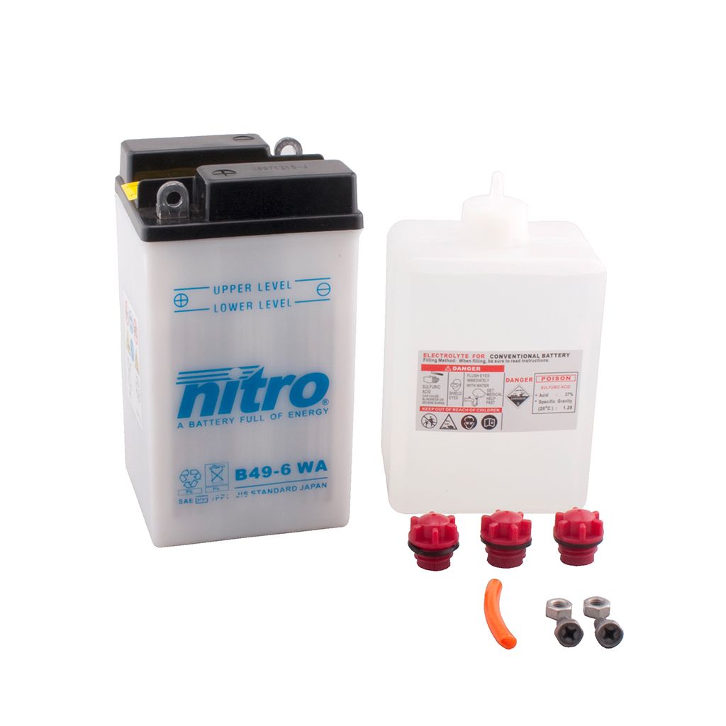 Nitro Batterie 6V 8AH B49-6 Blei-Säure mit Säurepack