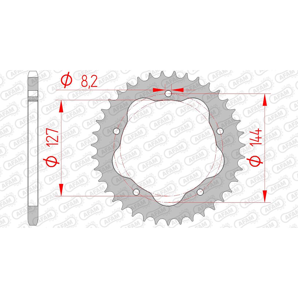 AFAM Kettenrad STAHL #520 PCD 38 Zähne
