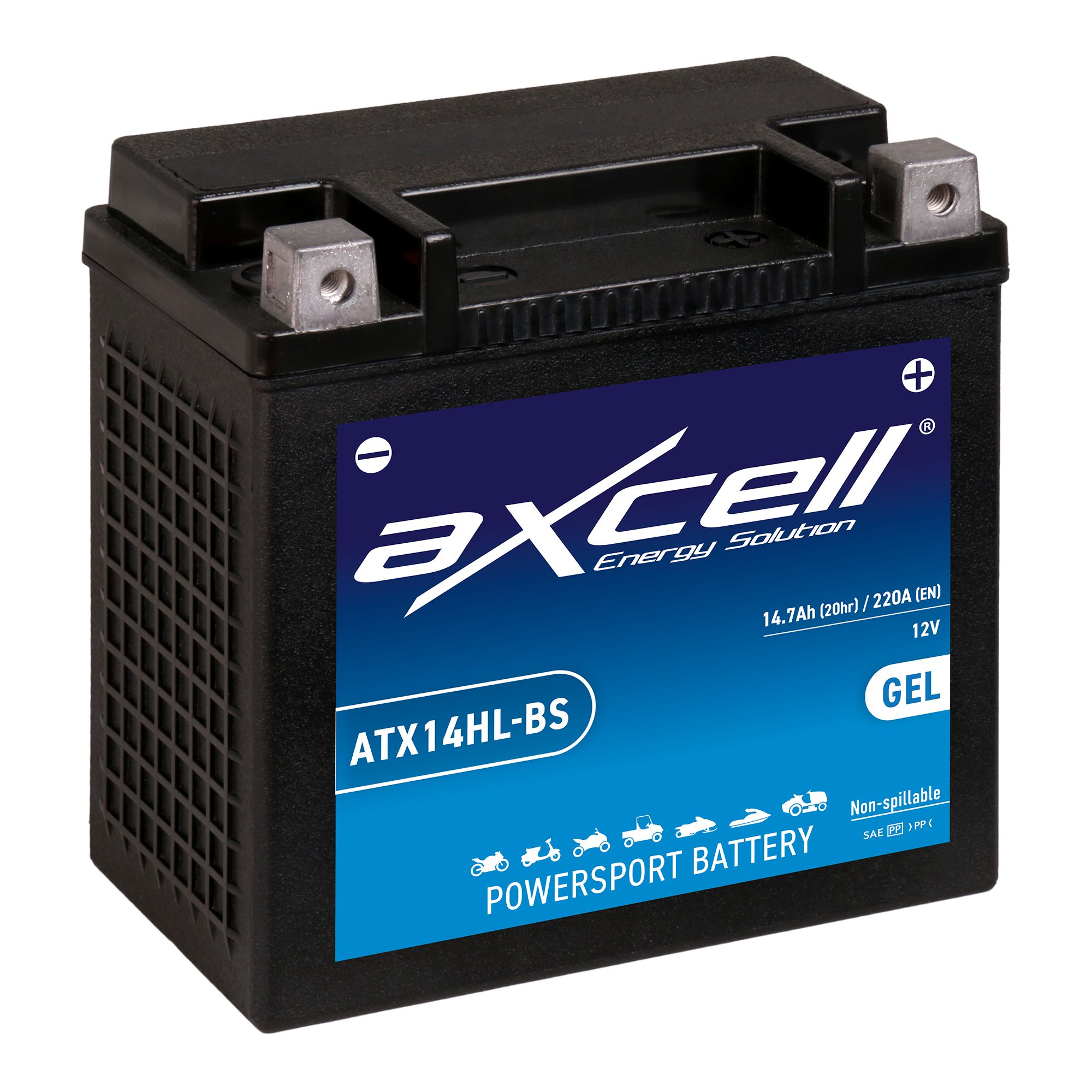 AXCELL Batterie 12V YTX14HL-BS HD-Pole GEL