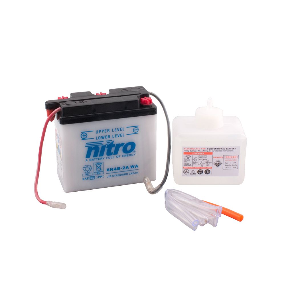 Nitro Batterie 6V 4AH 6N4B-2A Blei-Säure 00412 mit Säurepack