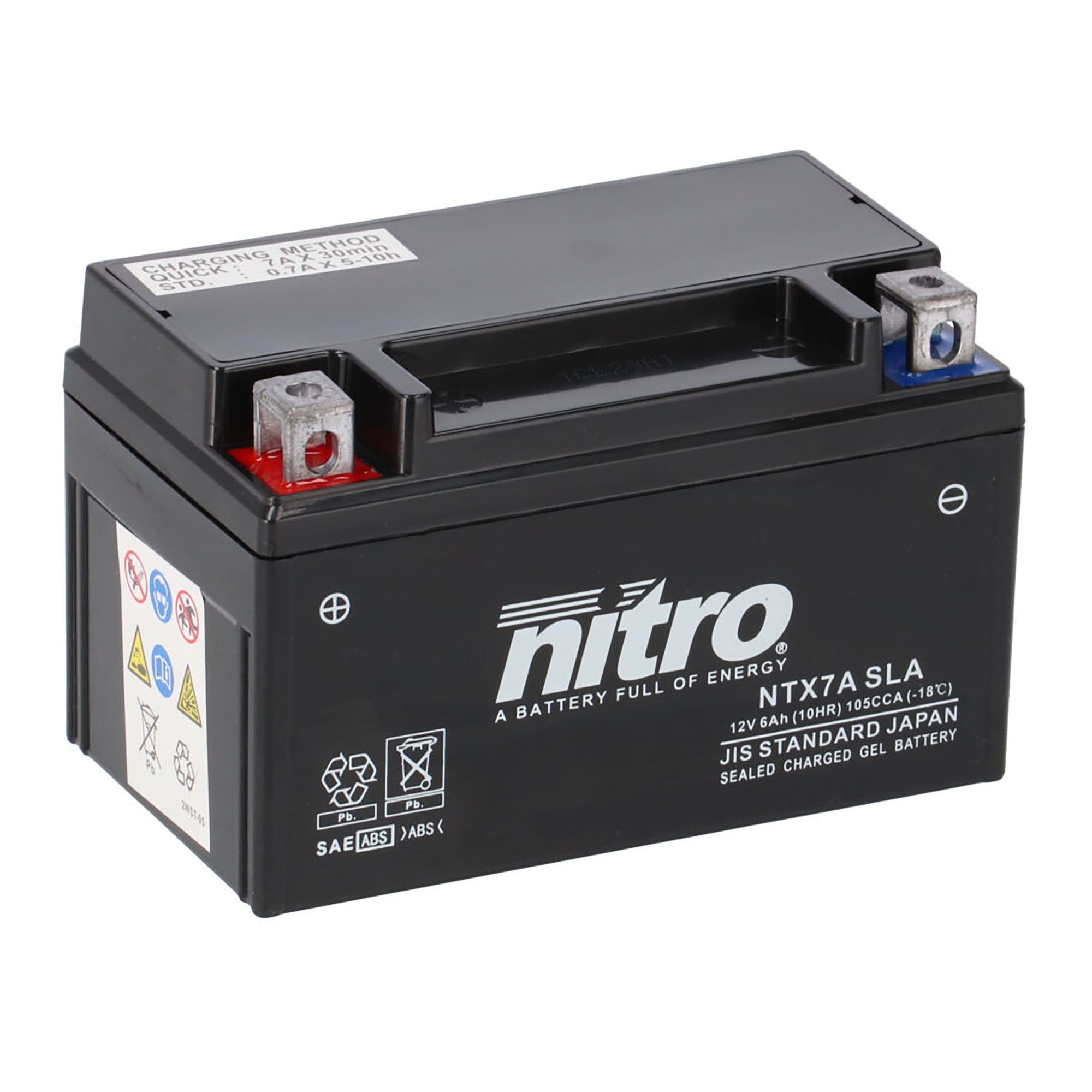 Nitro Batterie 12V 6AH YTX7A-BS Gel 50615