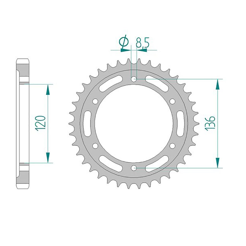 Esjot Kettenrad 12504-38 STAHL #530 38 Zähne