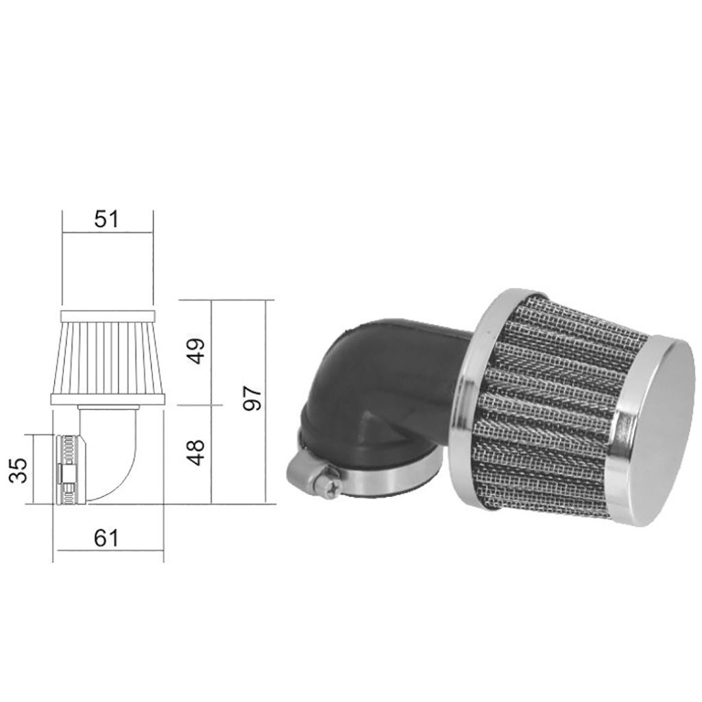 ScooterLibre Luftfilter Sport 35mm 90°