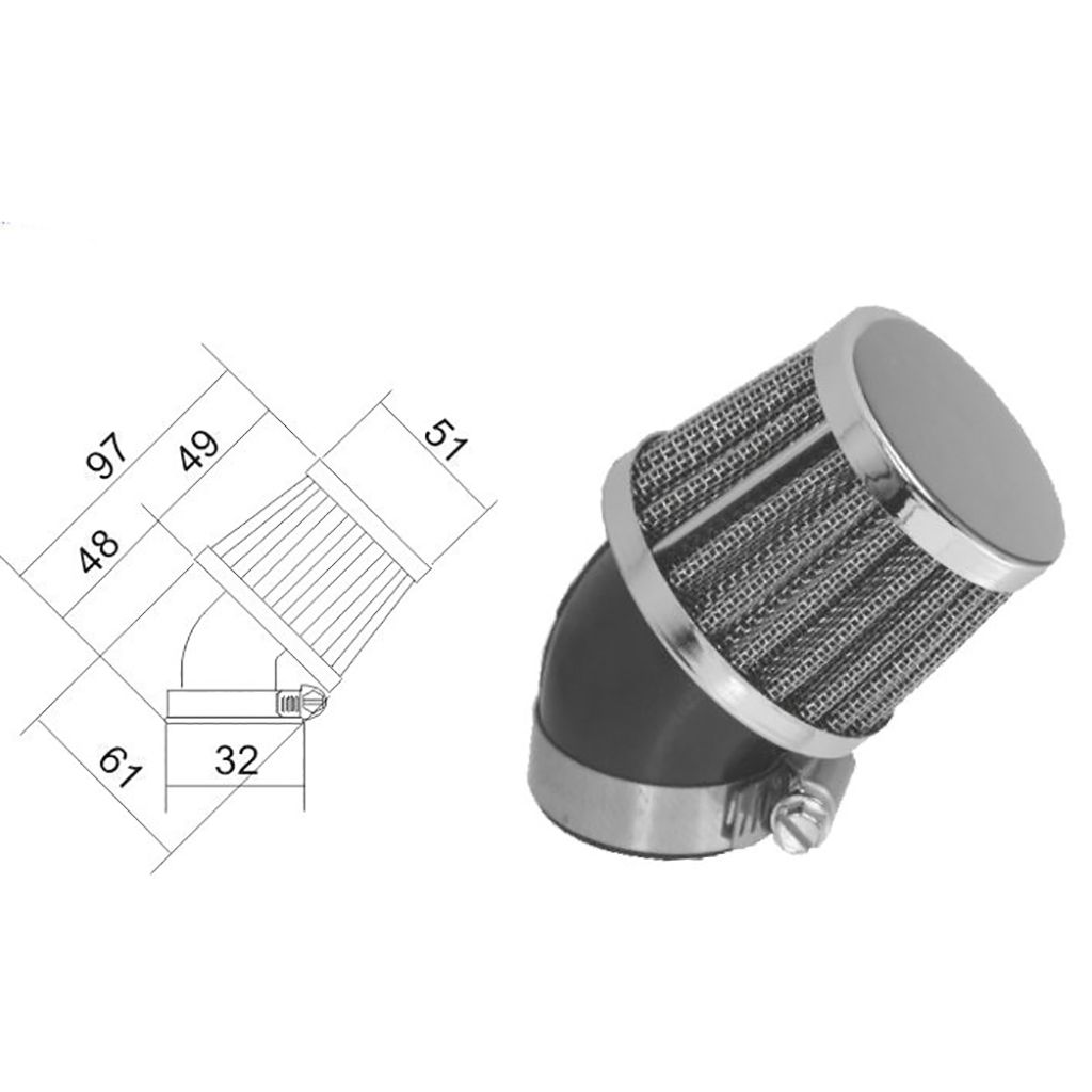 ScooterLibre Luftfilter Sport 32mm 45°